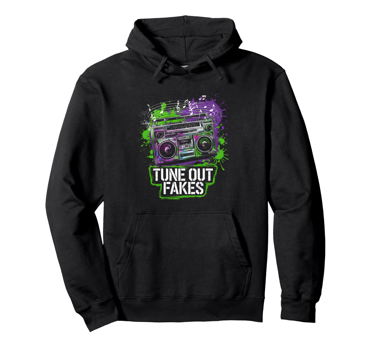 Boombox Graffiti Tune Fakes Out Clever Hoodie - Novelty Apparel Men Women - T-Shirt, Sweatshirt, Hoodie