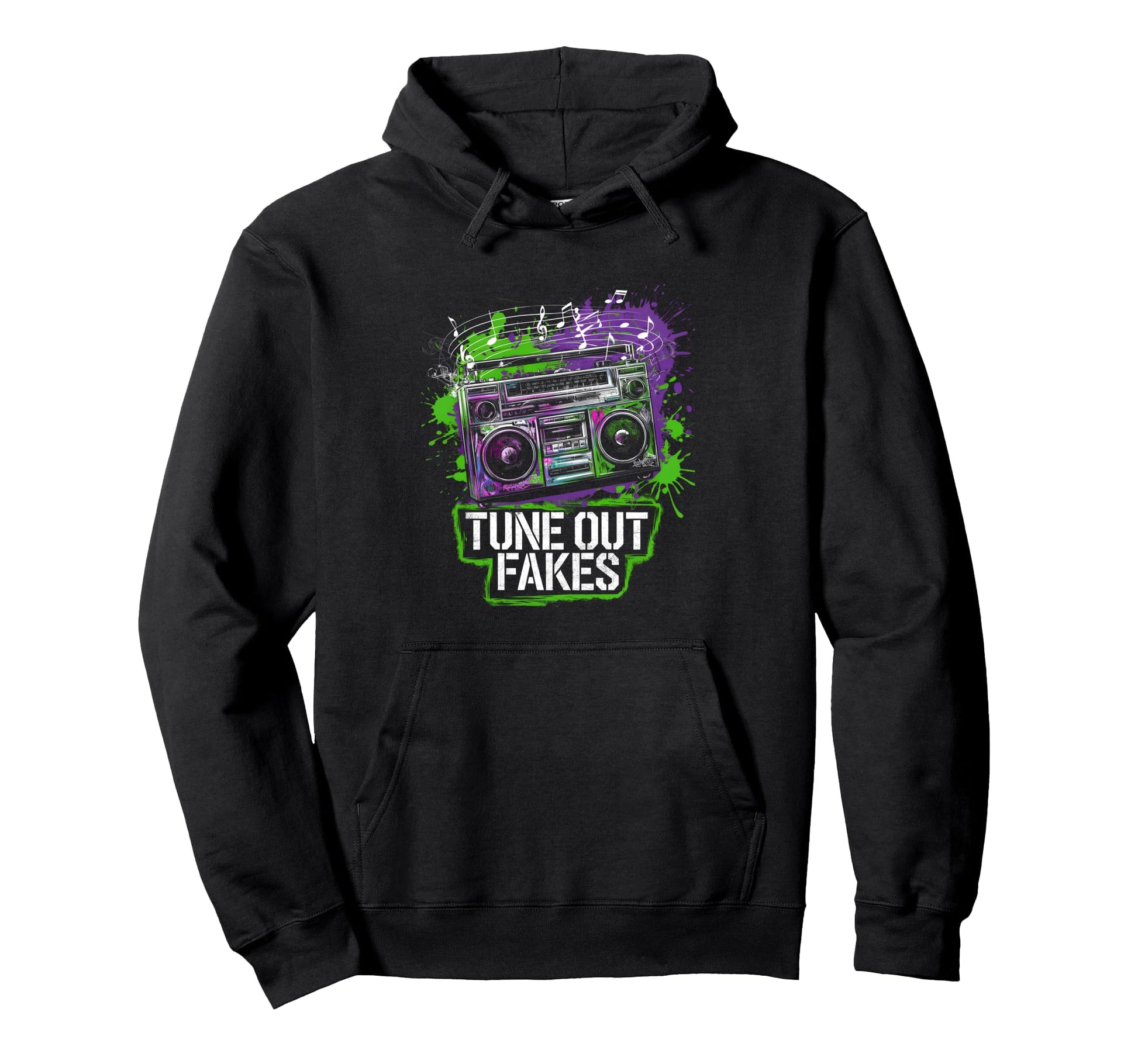 Boombox Graffiti Tune Fakes Out Clever Hoodie - Novelty Apparel Men Women - T-Shirt, Sweatshirt, Hoodie