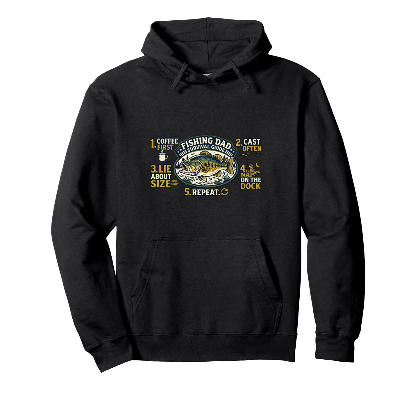 Funny Fishing Dad Survival Guide Hoodie - Aesthetic Graphic Unisex - T-Shirt, Sweatshirt, Hoodie