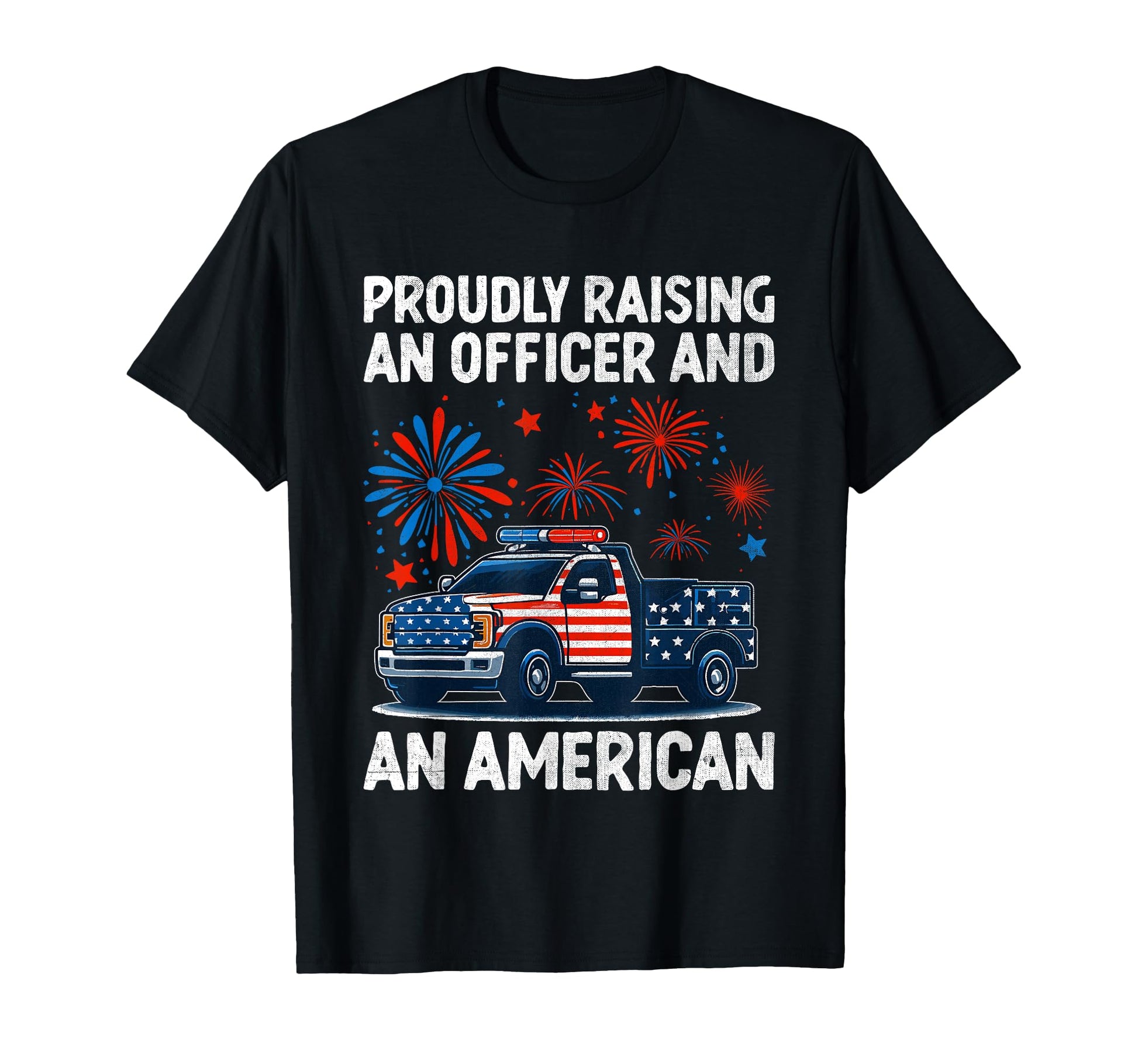 Funny Police Dad 4Th July American T-Shirt - Aesthetic Graphic for Adults - T-Shirt, Sweatshirt, Hoodie
