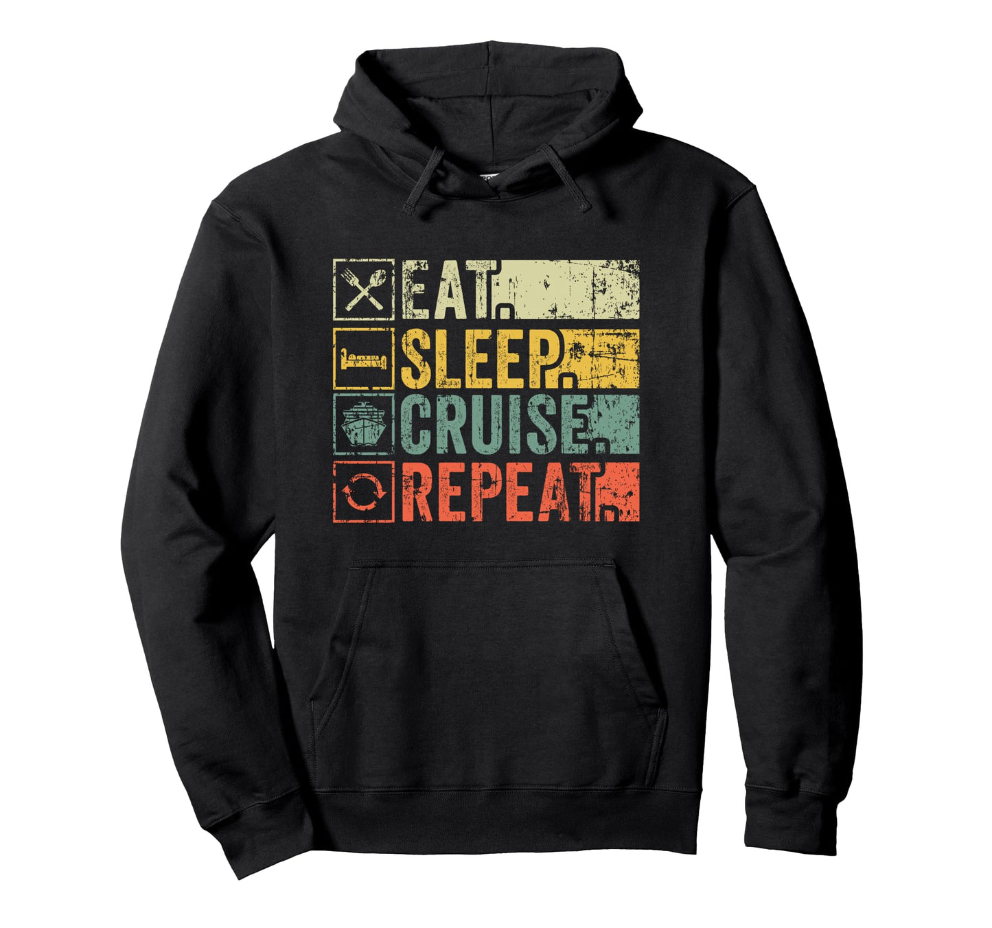 Eat Sleep Cruise Repeat Family Cruise Hoodie - Custom Art Print Men Women - T-Shirt, Sweatshirt, Hoodie