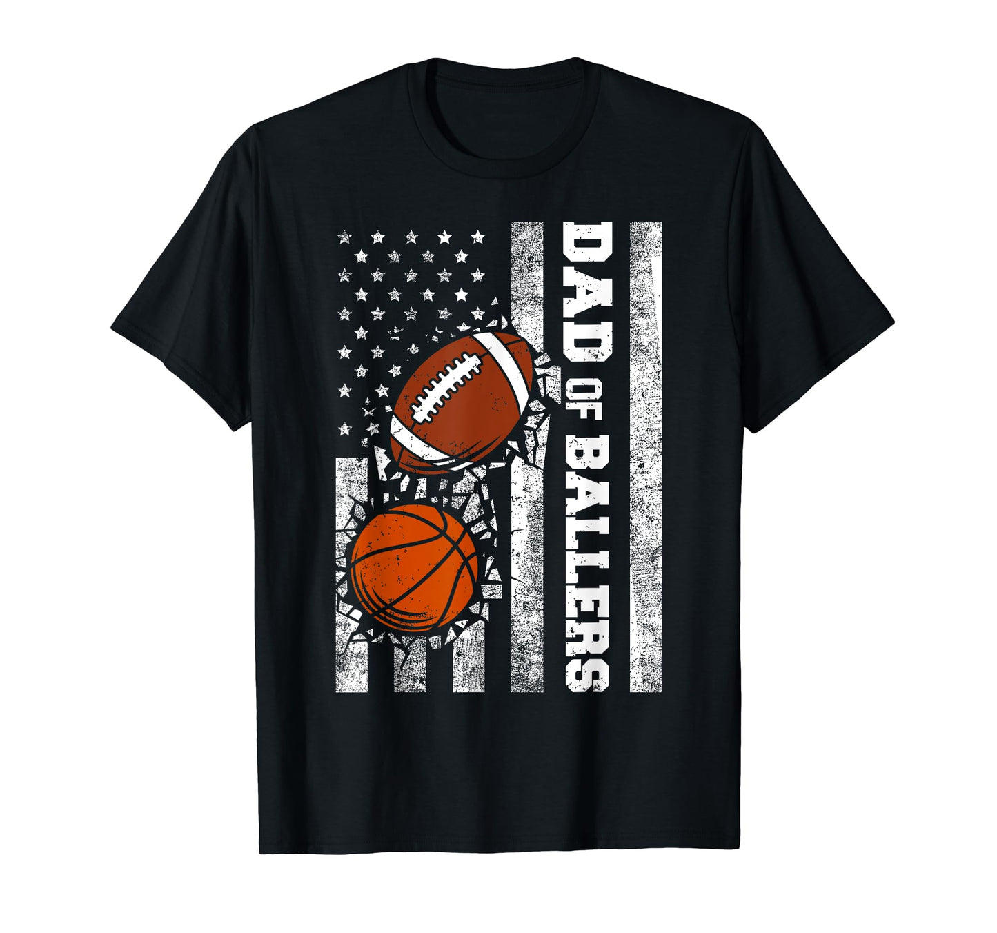 Dad Ballers Funny Usa Flag Football T-Shirt - Unique Graphic Men Women - T-Shirt, Sweatshirt, Hoodie