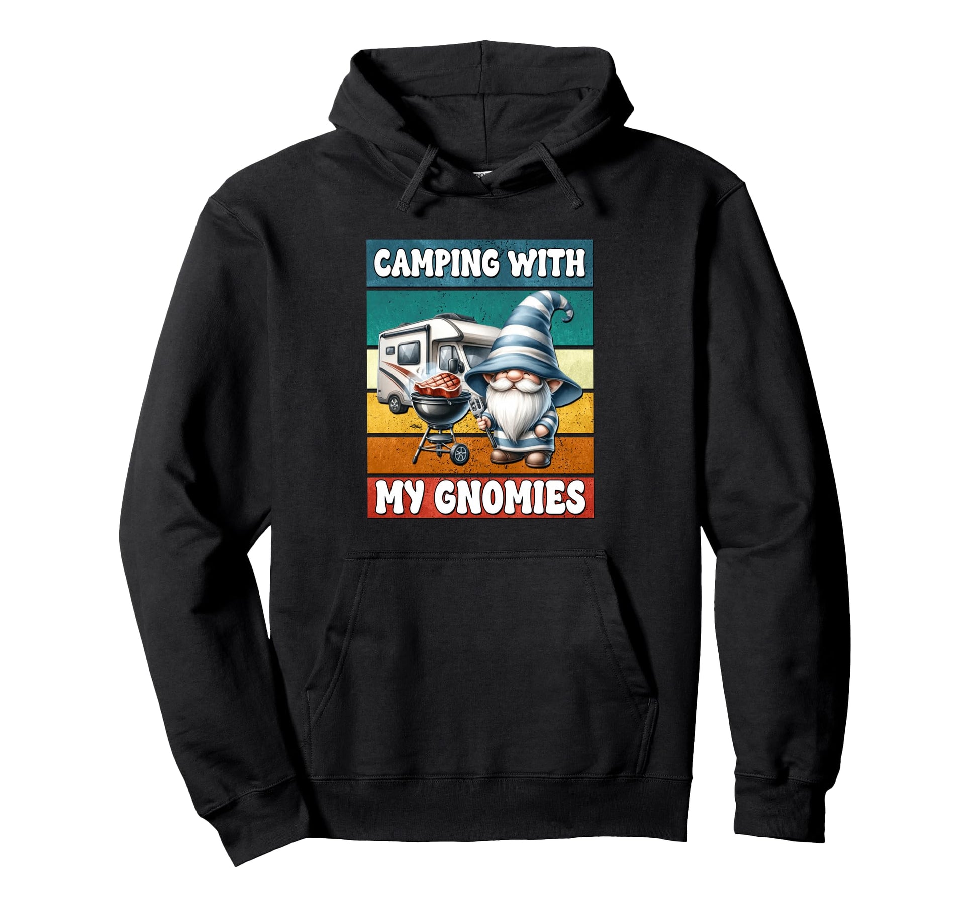 Camper Dad Grilling Gnome Funny Hoodie - Aesthetic Graphic Men Women - T-Shirt, Sweatshirt, Hoodie