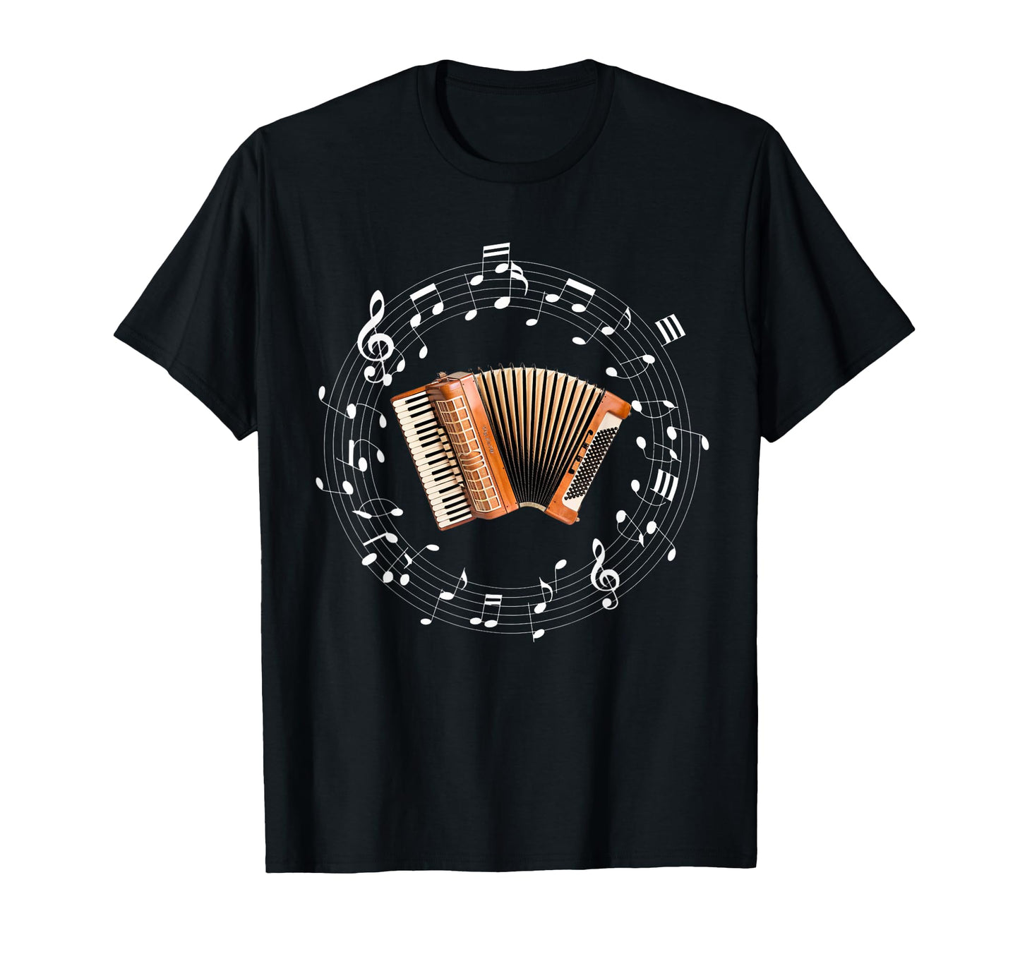 Novelty Accordion Player Notes T-Shirt - Fun Novelty Design Men Women - T-Shirt, Sweatshirt, Hoodie