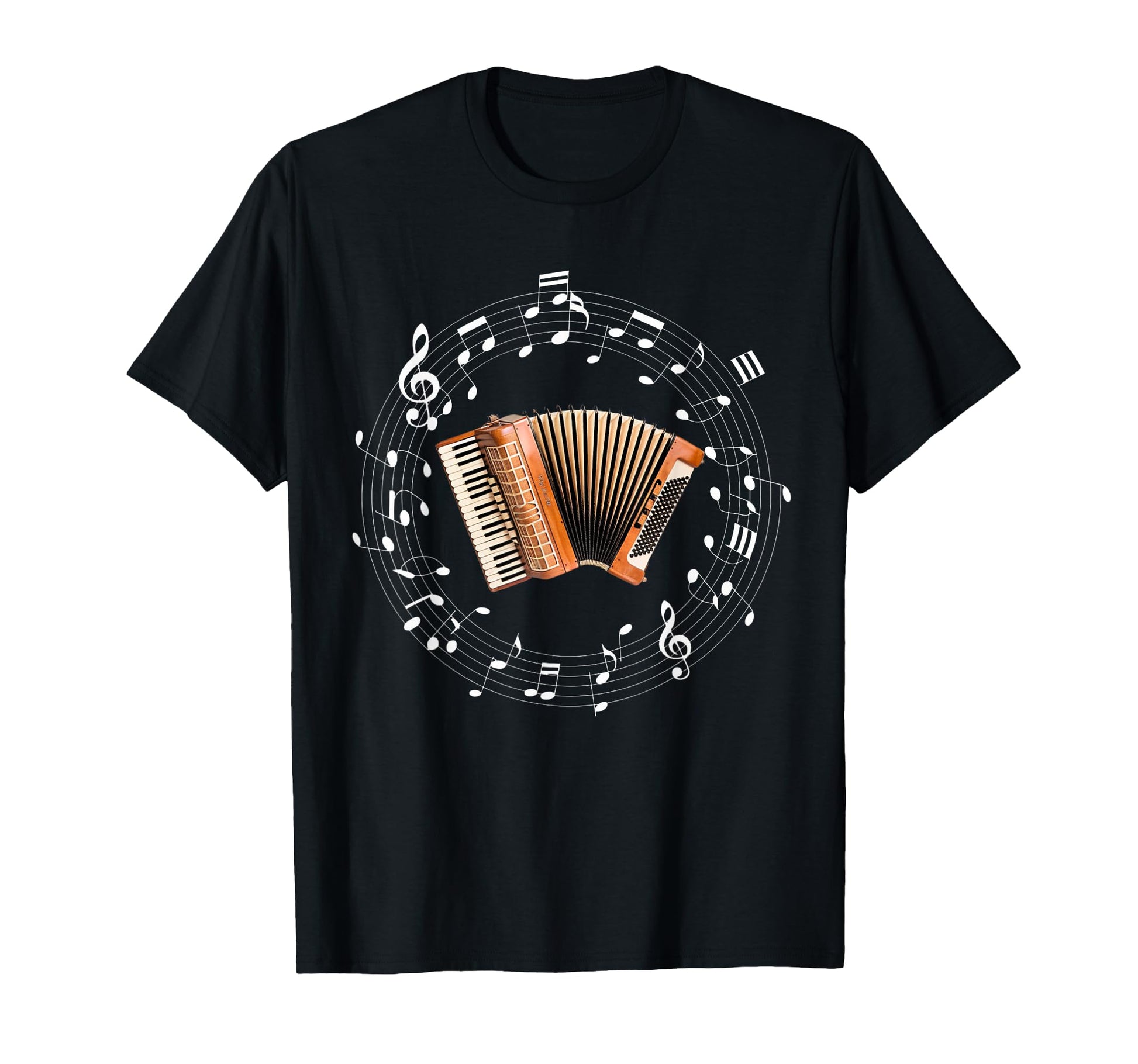 Novelty Accordion Player Notes T-Shirt - Fun Novelty Design Men Women - T-Shirt, Sweatshirt, Hoodie