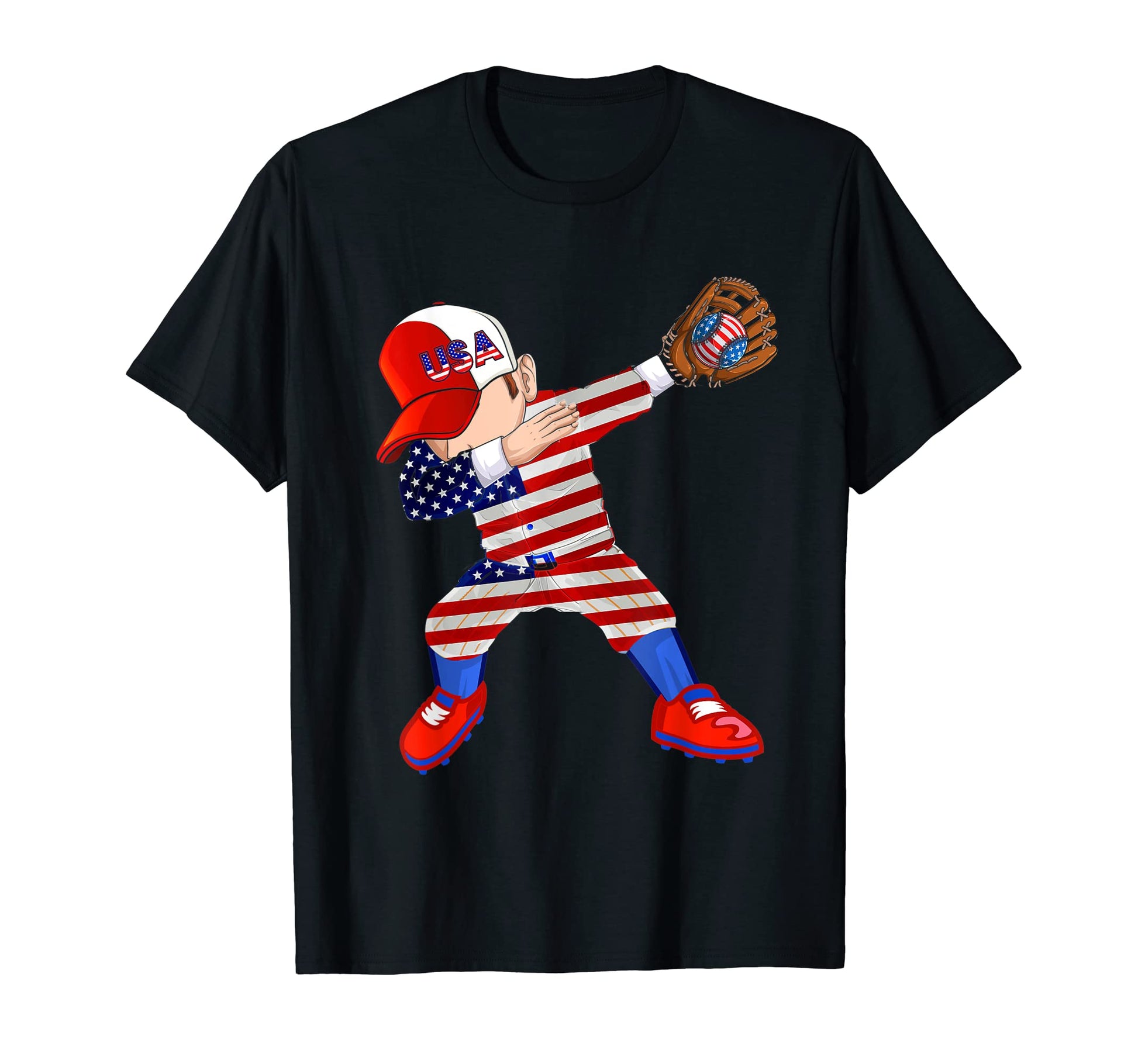 Dabbing Baseball Player Lover American T-Shirt - Minimalist Print Unisex - T-Shirt, Sweatshirt, Hoodie