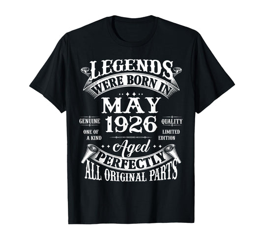 100Th Birthday Gift Legend Born May T-Shirt - Minimalist Print Men Women - T-Shirt, Sweatshirt, Hoodie