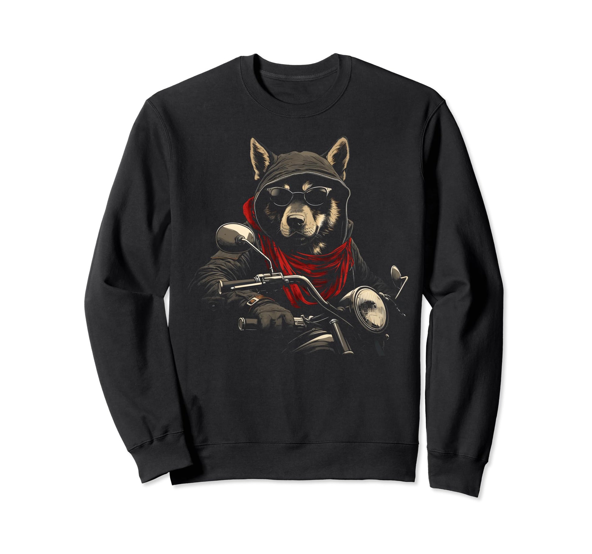 Motorcycle Dad Biker Dog Akita Sweatshirt - Minimalist Print for Adults - T-Shirt, Sweatshirt, Hoodie