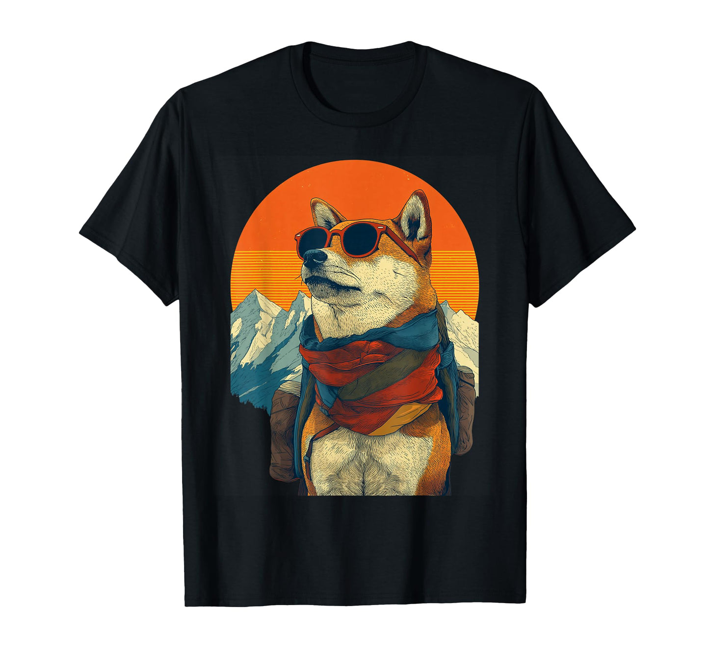Hiking Shiba Sunglasses And Backpack Hoodie - Streetwear Style Men Women - T-Shirt, Sweatshirt, Hoodie