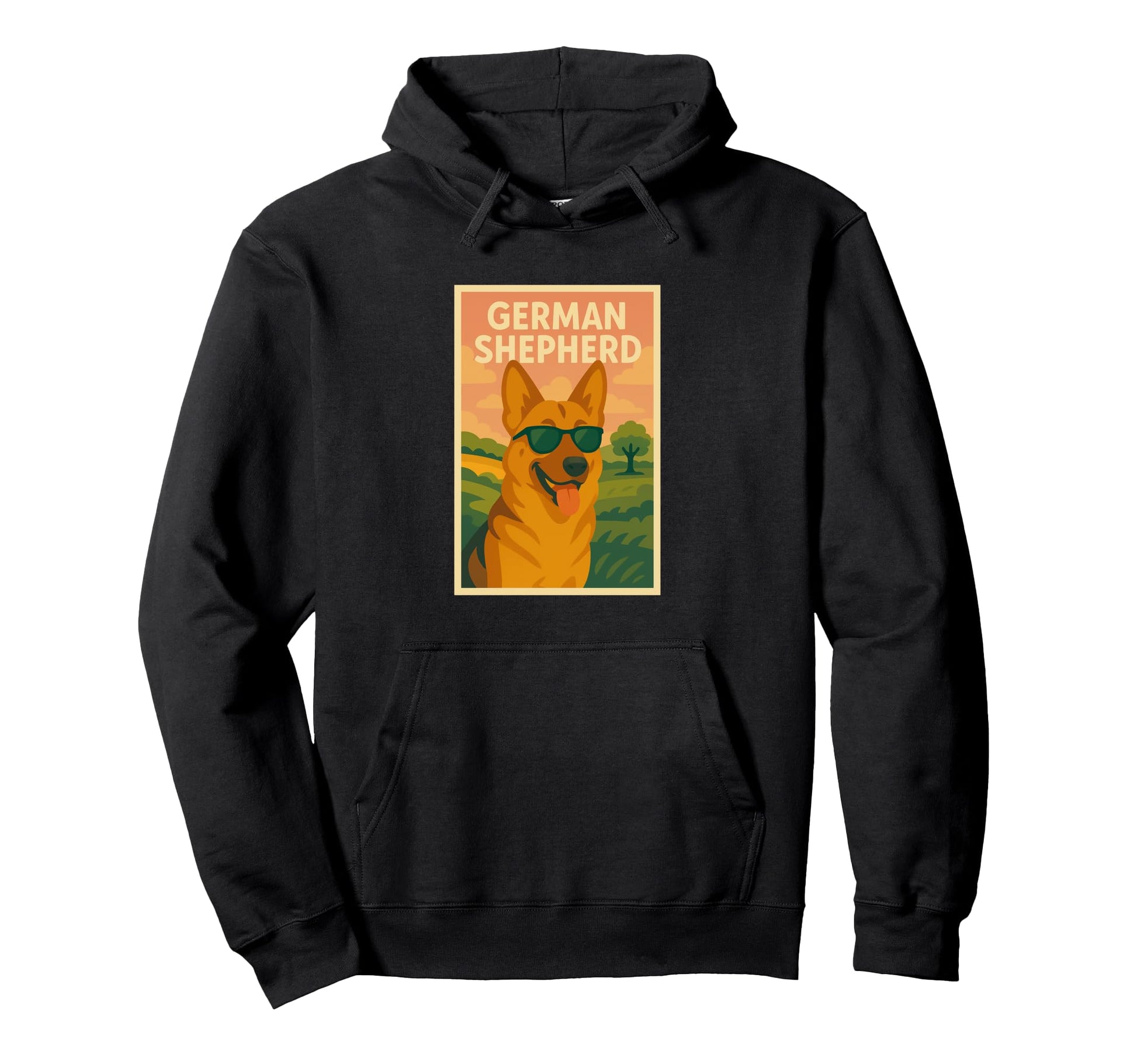 German Shepherd Art Minimalist Pop Art Hoodie - Custom Art Print Men Women - T-Shirt, Sweatshirt, Hoodie