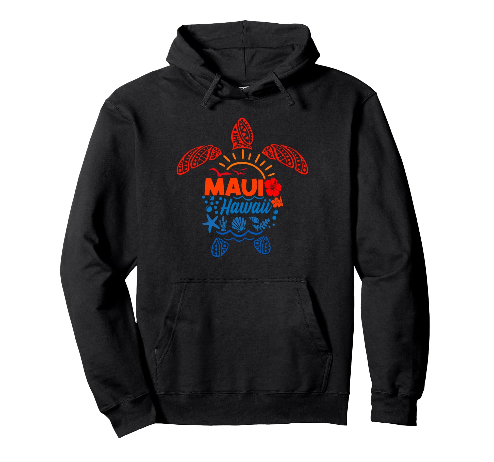 Maui Sea Turtle Tropical Hawaii Summer Hoodie - Aesthetic Graphic Unisex - T-Shirt, Sweatshirt, Hoodie