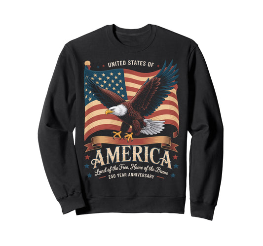 America 4Th July American Flag Sweatshirt - Fun Novelty Design for Adults - T-Shirt, Sweatshirt, Hoodie