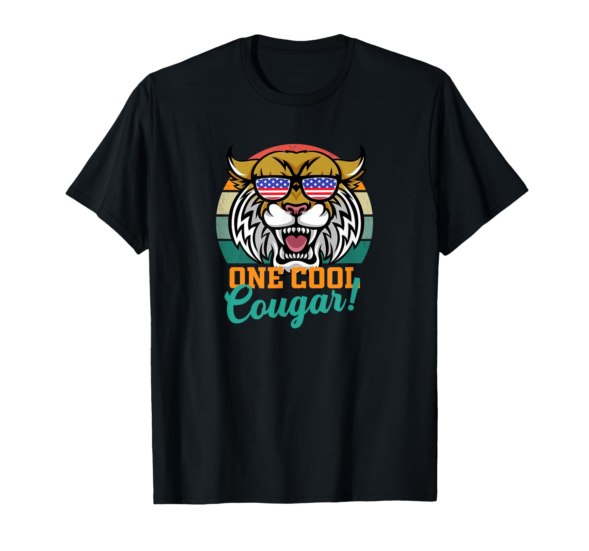 Cougar Cougars Usa Flag American T-Shirt - Novelty Apparel Men Women - T-Shirt, Sweatshirt, Hoodie