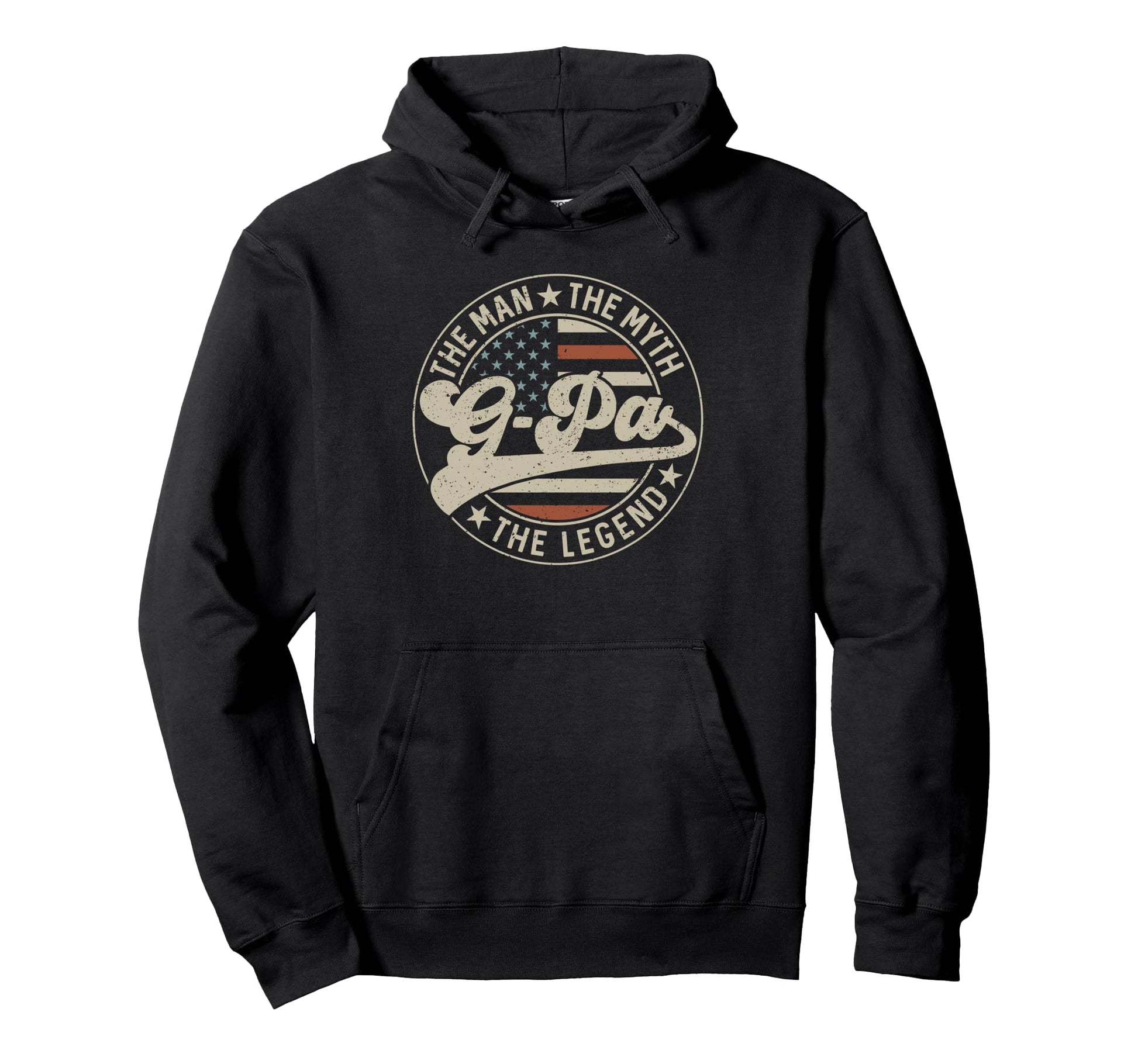G Pa Myth Legend Us Flag Fathers Day Hoodie - Trendy Graphic Men Women - T-Shirt, Sweatshirt, Hoodie
