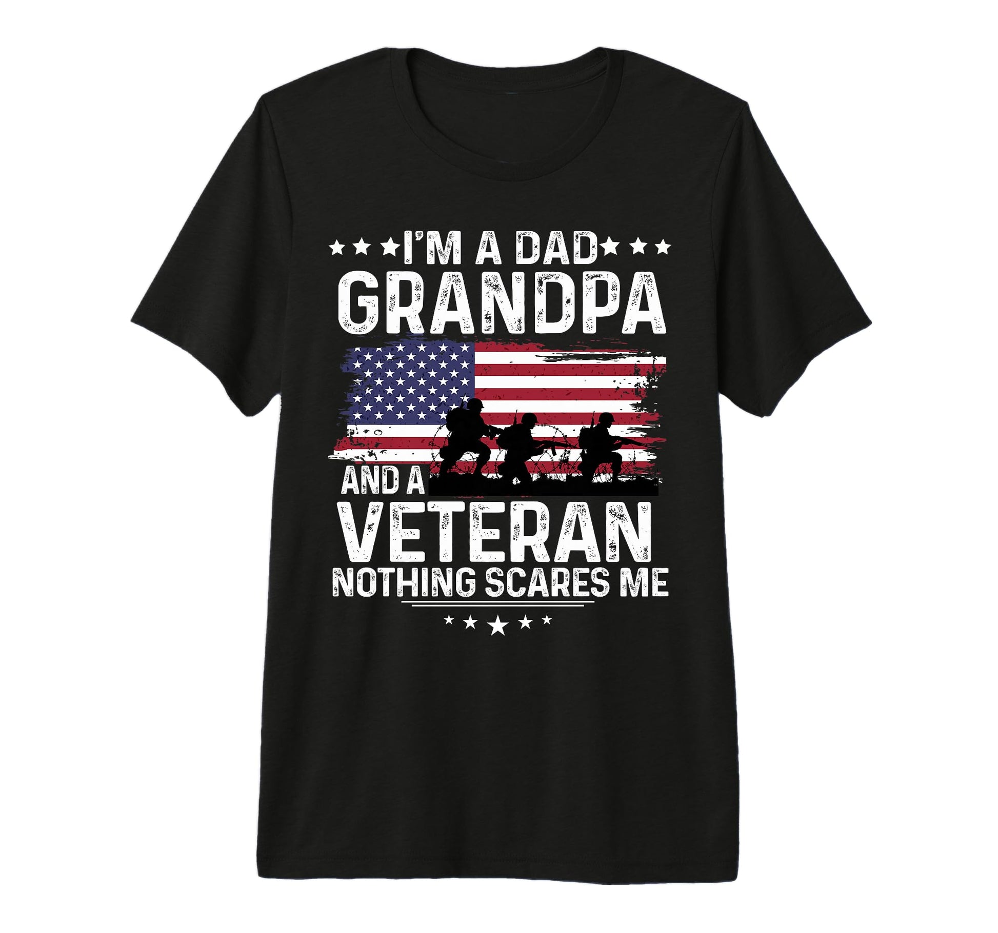 Dad Grandpa Veteran Nothing Scares T-Shirt - Fun Novelty Design for Adults - T-Shirt, Sweatshirt, Hoodie