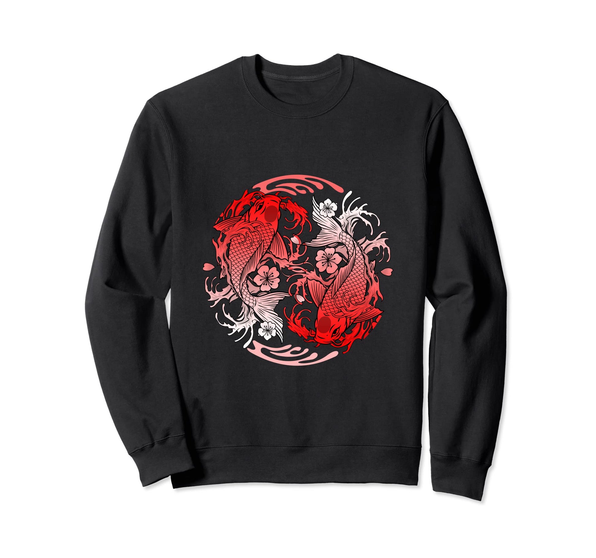 Cherry Blossom Japanese Koi Carp Sweatshirt - Streetwear Style Unisex - T-Shirt, Sweatshirt, Hoodie