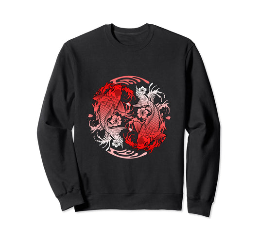 Cherry Blossom Japanese Koi Carp Sweatshirt - Streetwear Style Unisex - T-Shirt, Sweatshirt, Hoodie