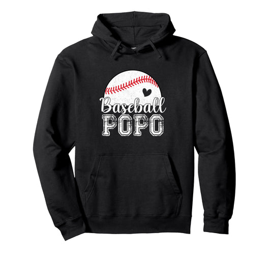 Baseball Popo Gifts Fathers Day Hoodie - Minimalist Print Men Women - T-Shirt, Sweatshirt, Hoodie
