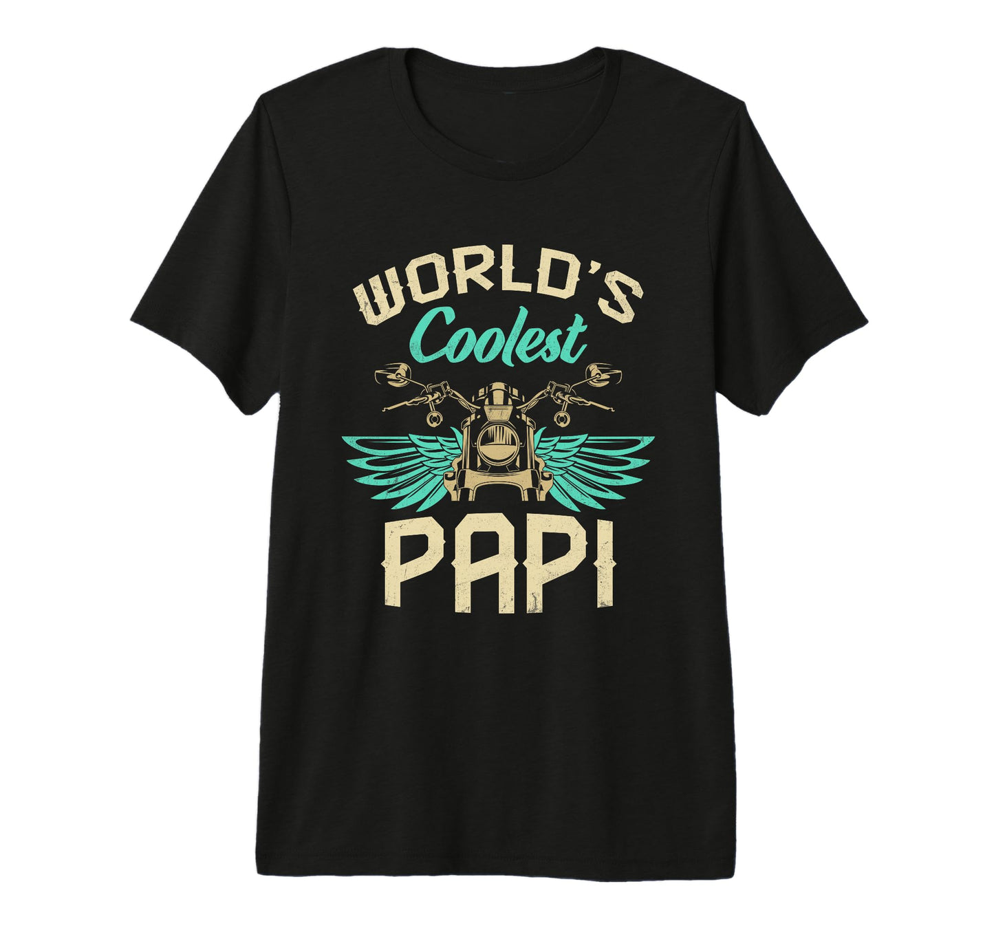 Mens Worlds Coolest Papi Motorcycle T-Shirt - Custom Art Print Unisex - T-Shirt, Sweatshirt, Hoodie