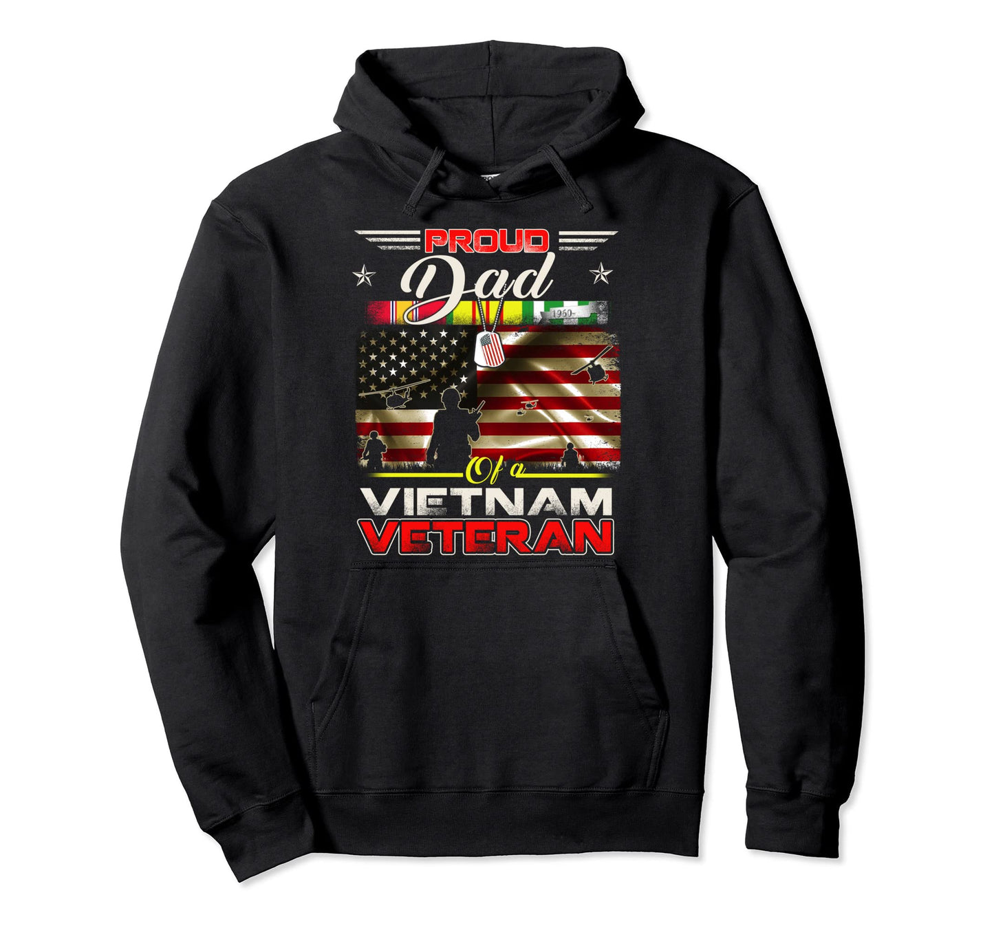 Proud Dad Vietnam Veteran Gift Hoodie - Custom Art Print Men Women - T-Shirt, Sweatshirt, Hoodie