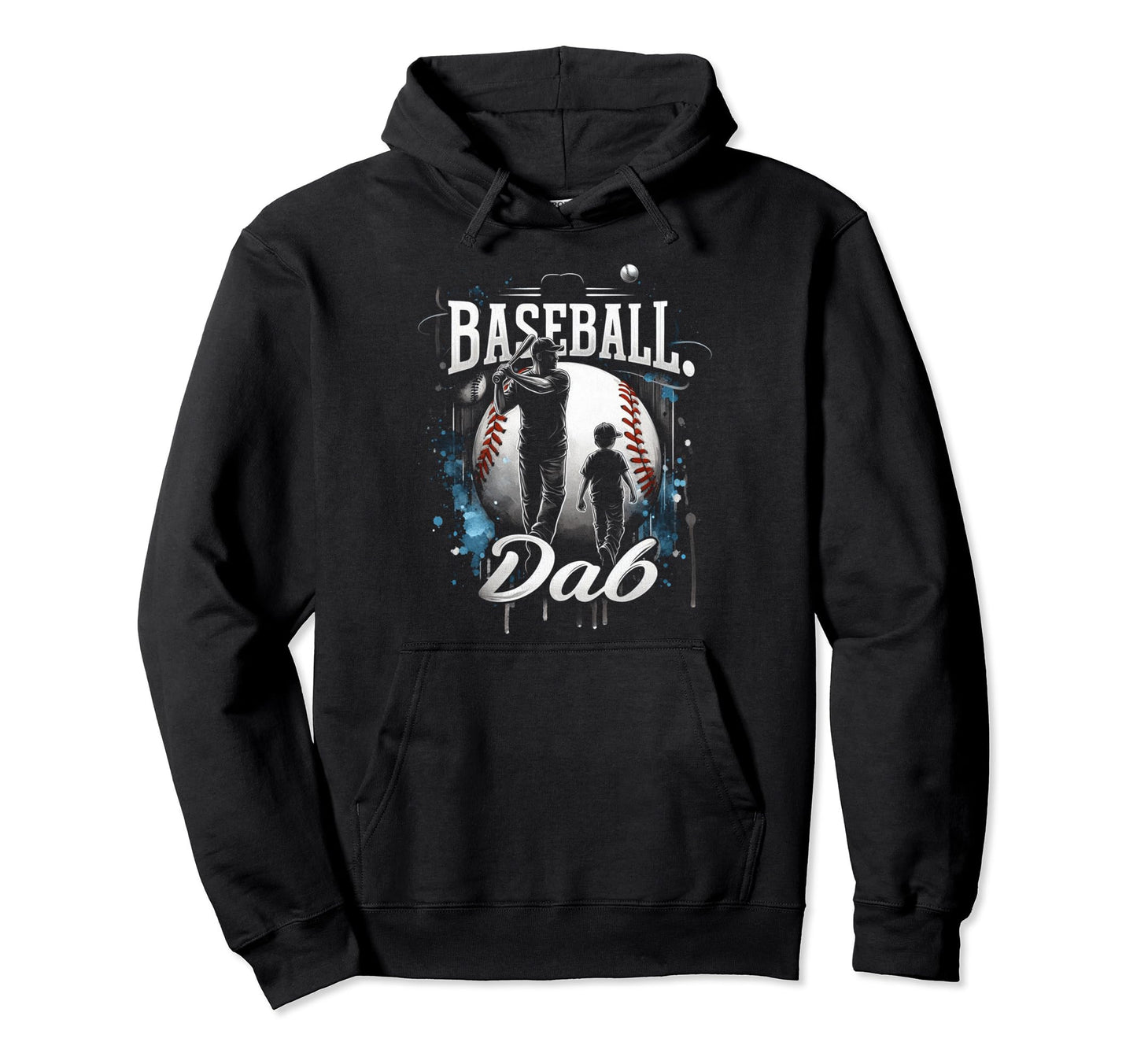 Baseball Dad Fathers Day Hoodie - Fun Novelty Design for Adults - T-Shirt, Sweatshirt, Hoodie