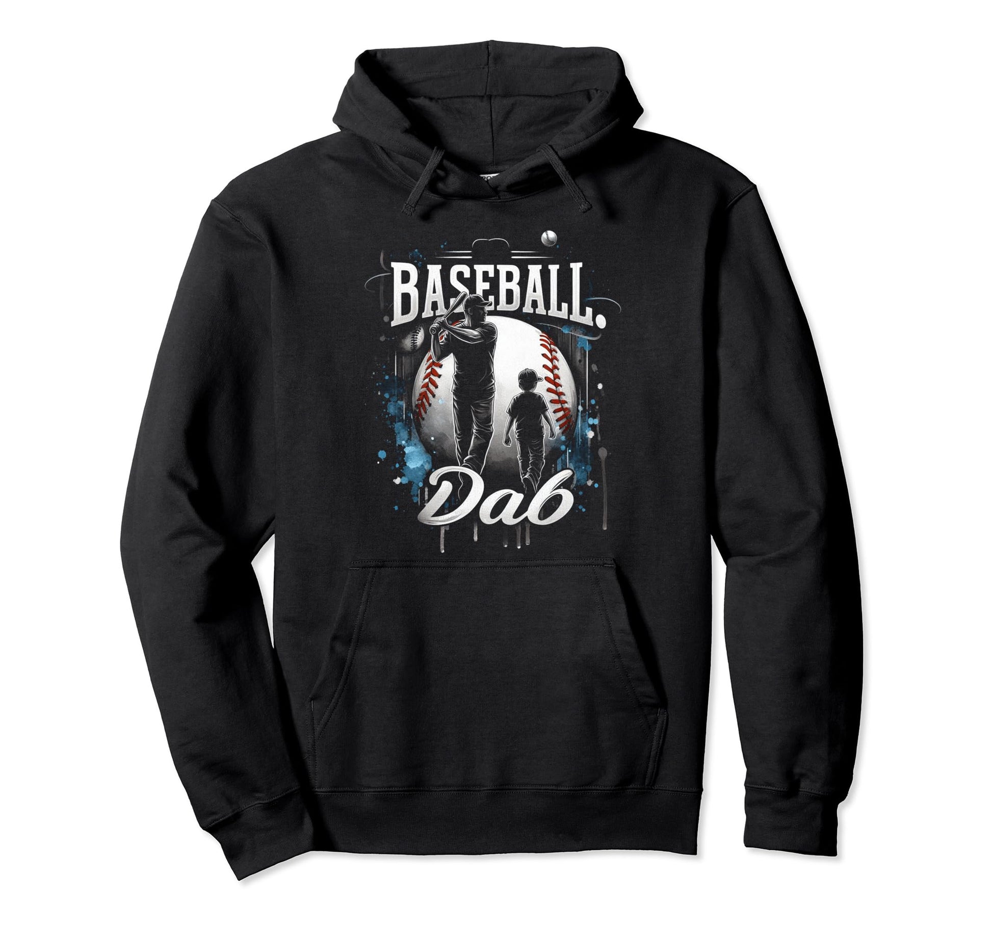 Baseball Dad Fathers Day Hoodie - Fun Novelty Design for Adults - T-Shirt, Sweatshirt, Hoodie