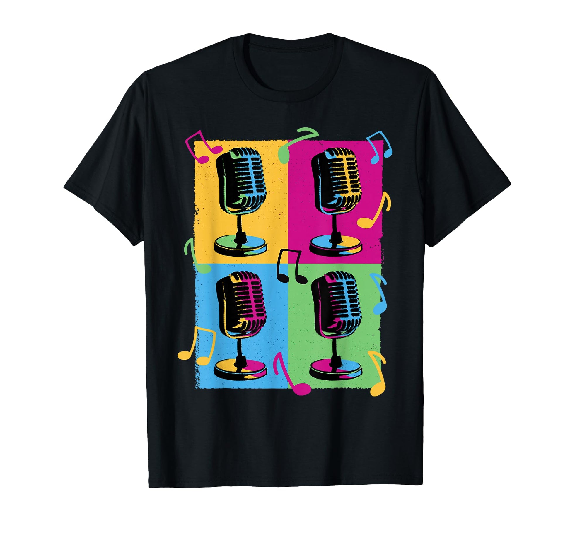 Pop Art Microphone Music Recording Artist T-Shirt - Graphic Print Unisex - T-Shirt, Sweatshirt, Hoodie