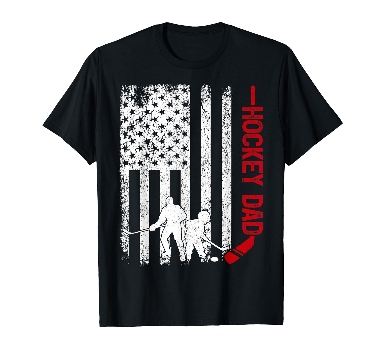 Hockey Player American Flag T-Shirt - Casual Everyday Wear for Adults - T-Shirt, Sweatshirt, Hoodie