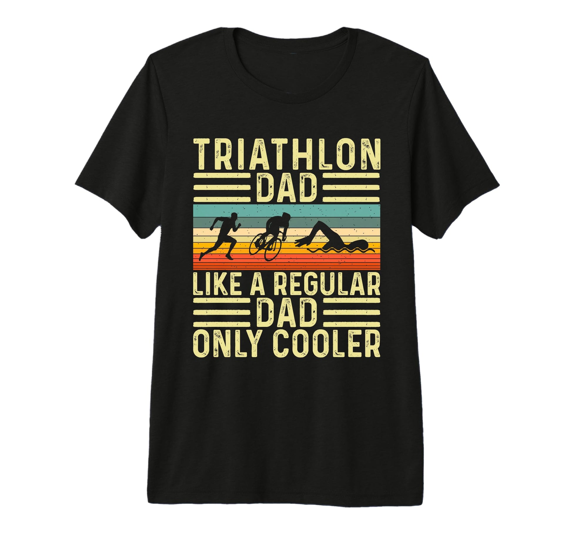 Mens Triathlon Dad Swim Bike Run T-Shirt - Minimalist Print for Adults - T-Shirt, Sweatshirt, Hoodie