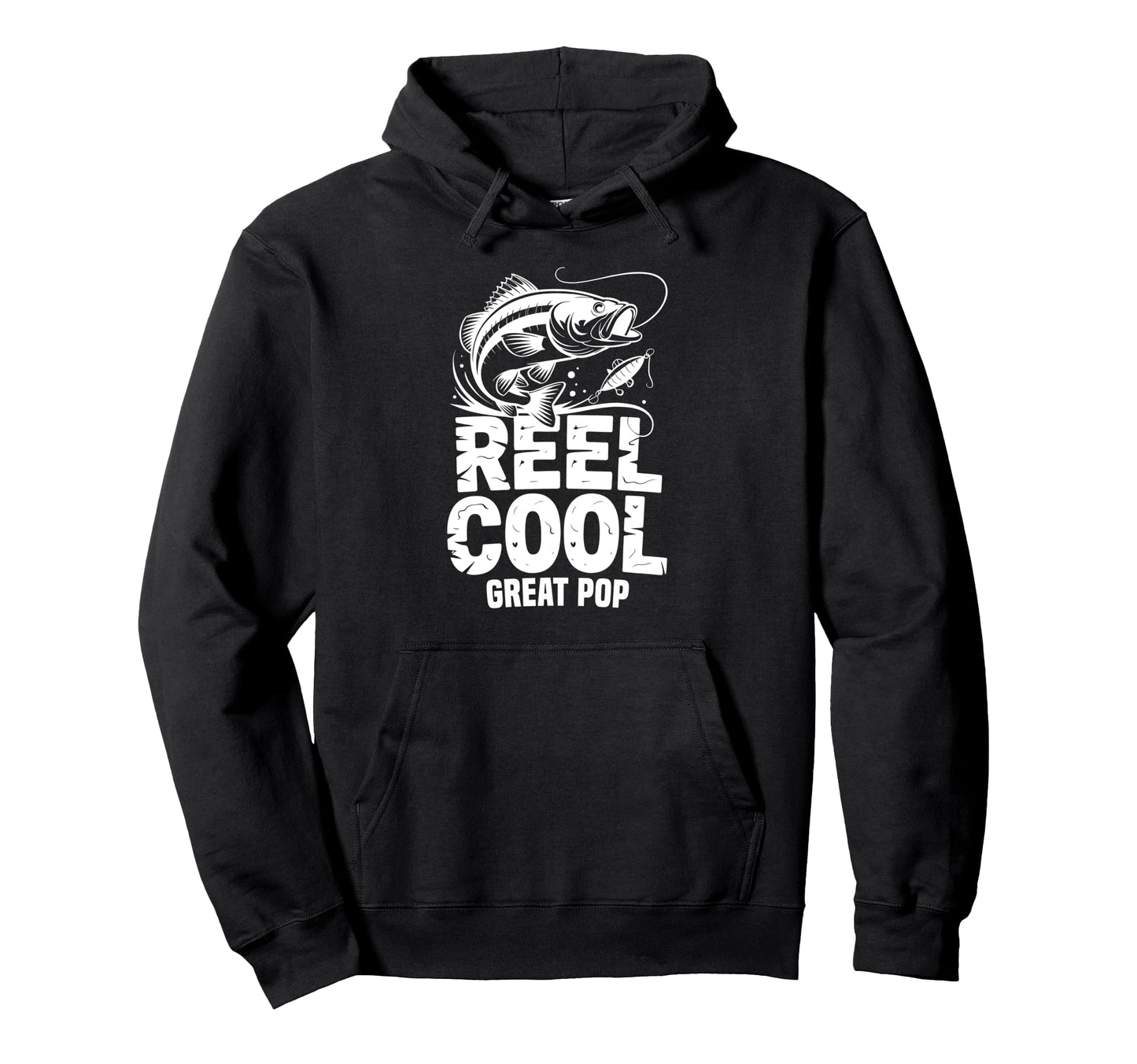 Reel Great Pop Fishing Grandpa Hoodie - Minimalist Print for Adults - T-Shirt, Sweatshirt, Hoodie