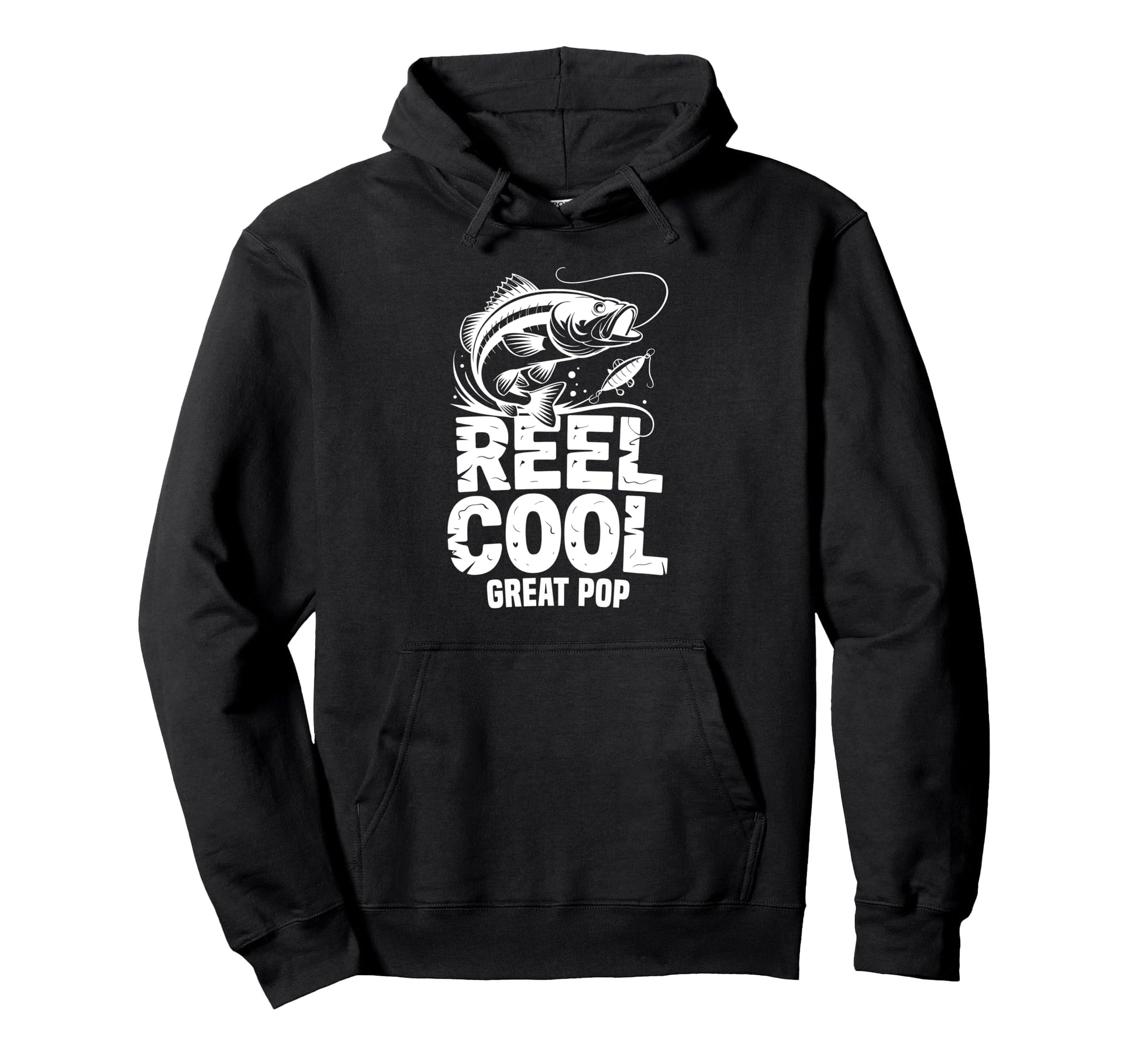 Reel Great Pop Fishing Grandpa Hoodie - Minimalist Print for Adults - T-Shirt, Sweatshirt, Hoodie