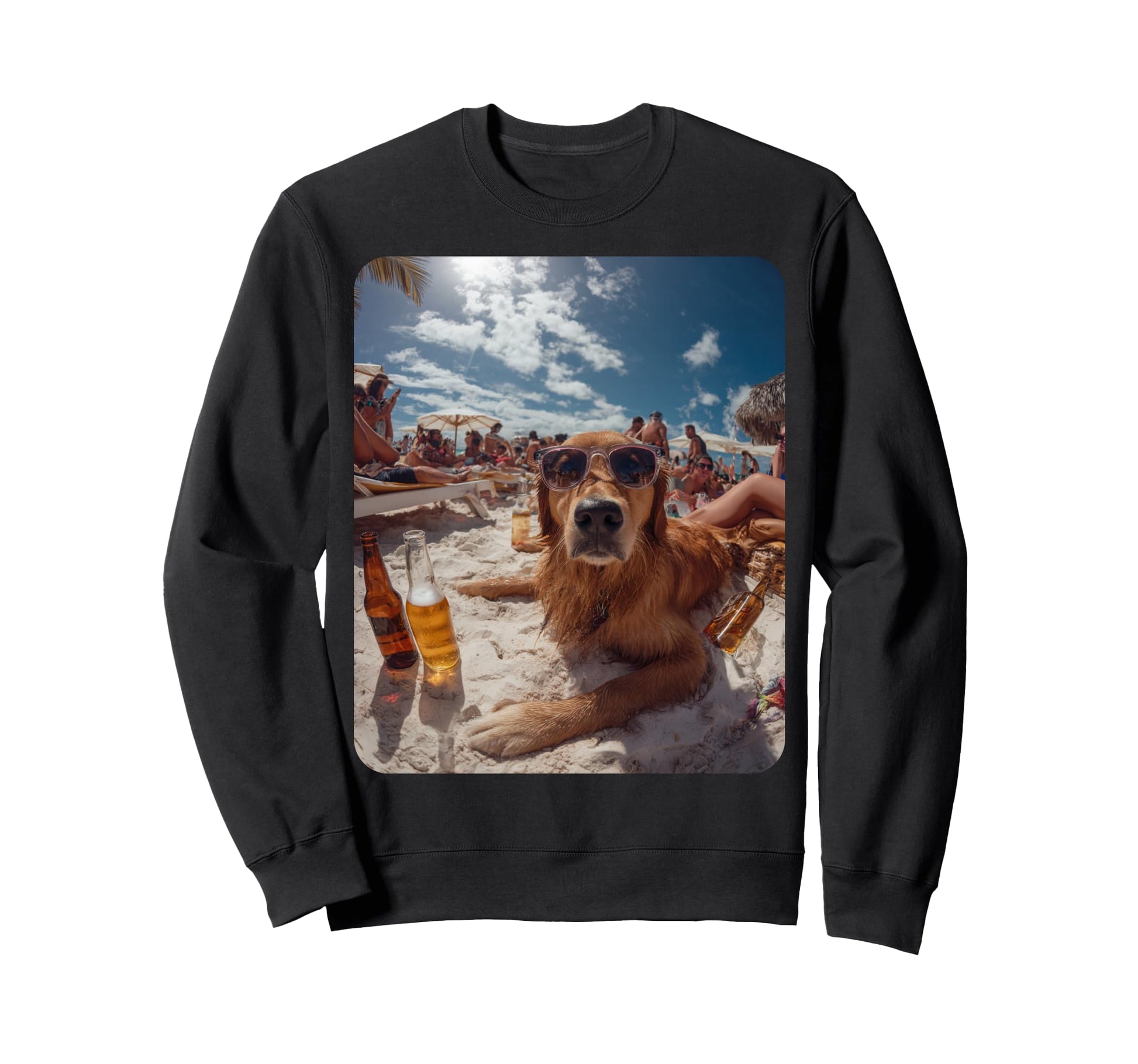 Golden Retriever Hawaiian Funny Sweatshirt - Fun Novelty Design for Adults - T-Shirt, Sweatshirt, Hoodie