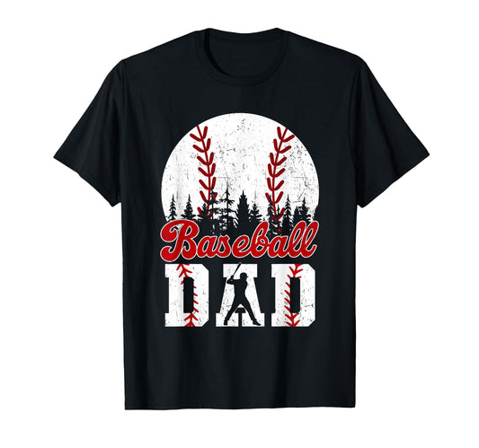 Baseball Dad Happy Fathers Day Shirts Wife T-Shirt - Unique Graphic Unisex - T-Shirt, Sweatshirt, Hoodie