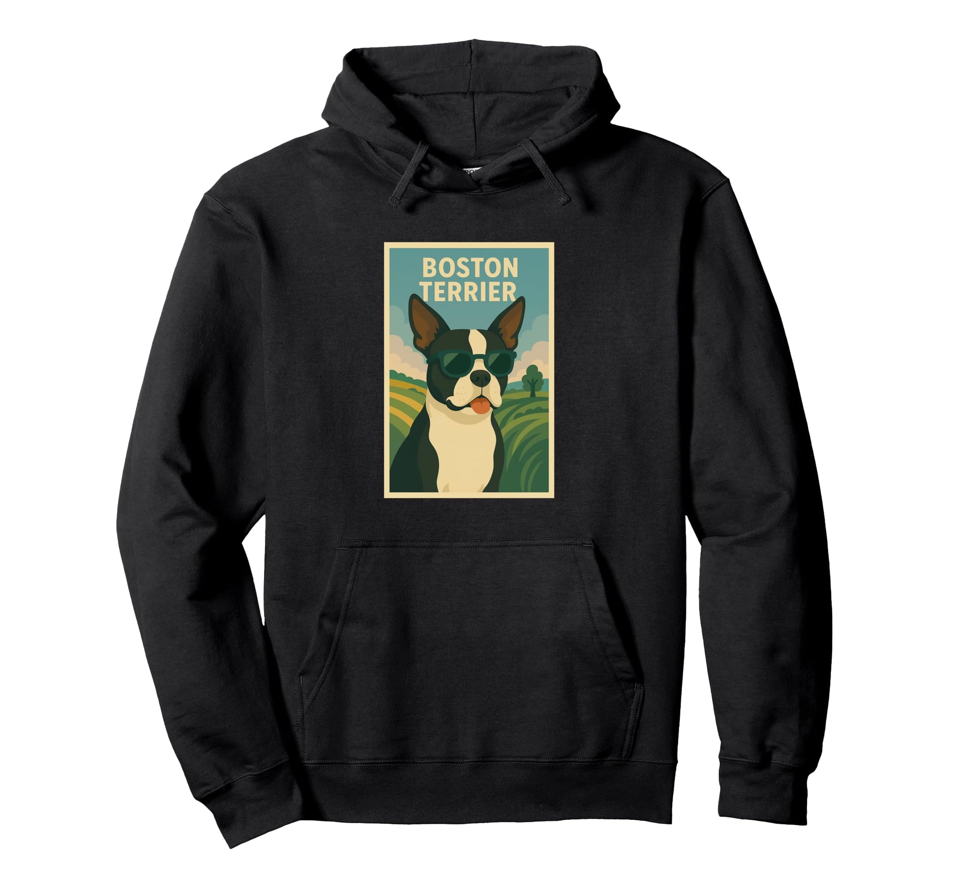 Boston Terrier Art Minimalist Dog Pop Art Hoodie - Unique Graphic Unisex - T-Shirt, Sweatshirt, Hoodie