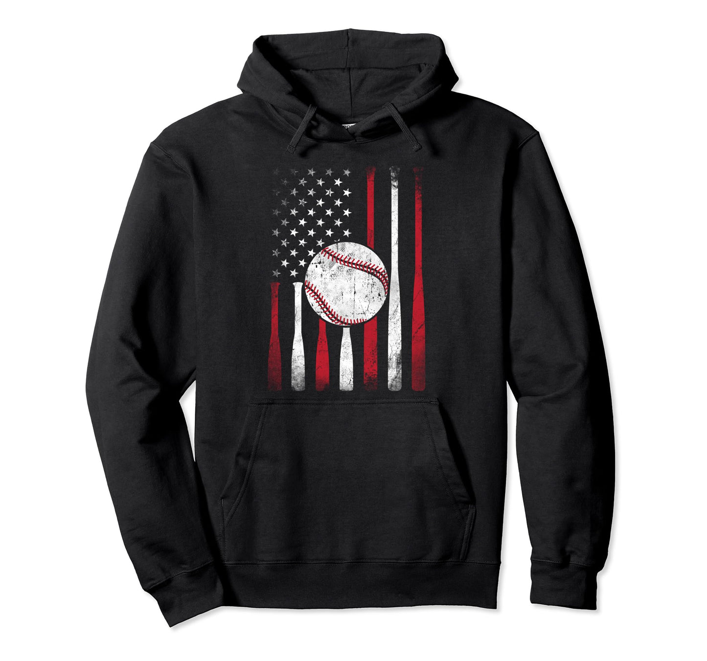 American Flag Baseball Team Hoodie - Trendy Graphic for Adults - T-Shirt, Sweatshirt, Hoodie