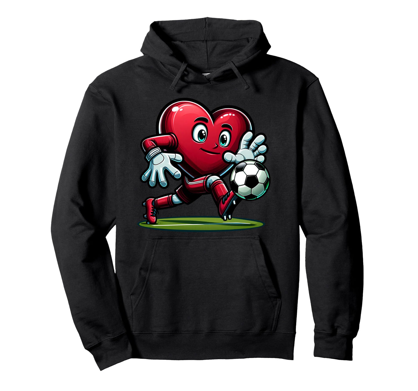Valentines Day Heart Soccer Goalie Player Hoodie - Minimalist Print Unisex - T-Shirt, Sweatshirt, Hoodie