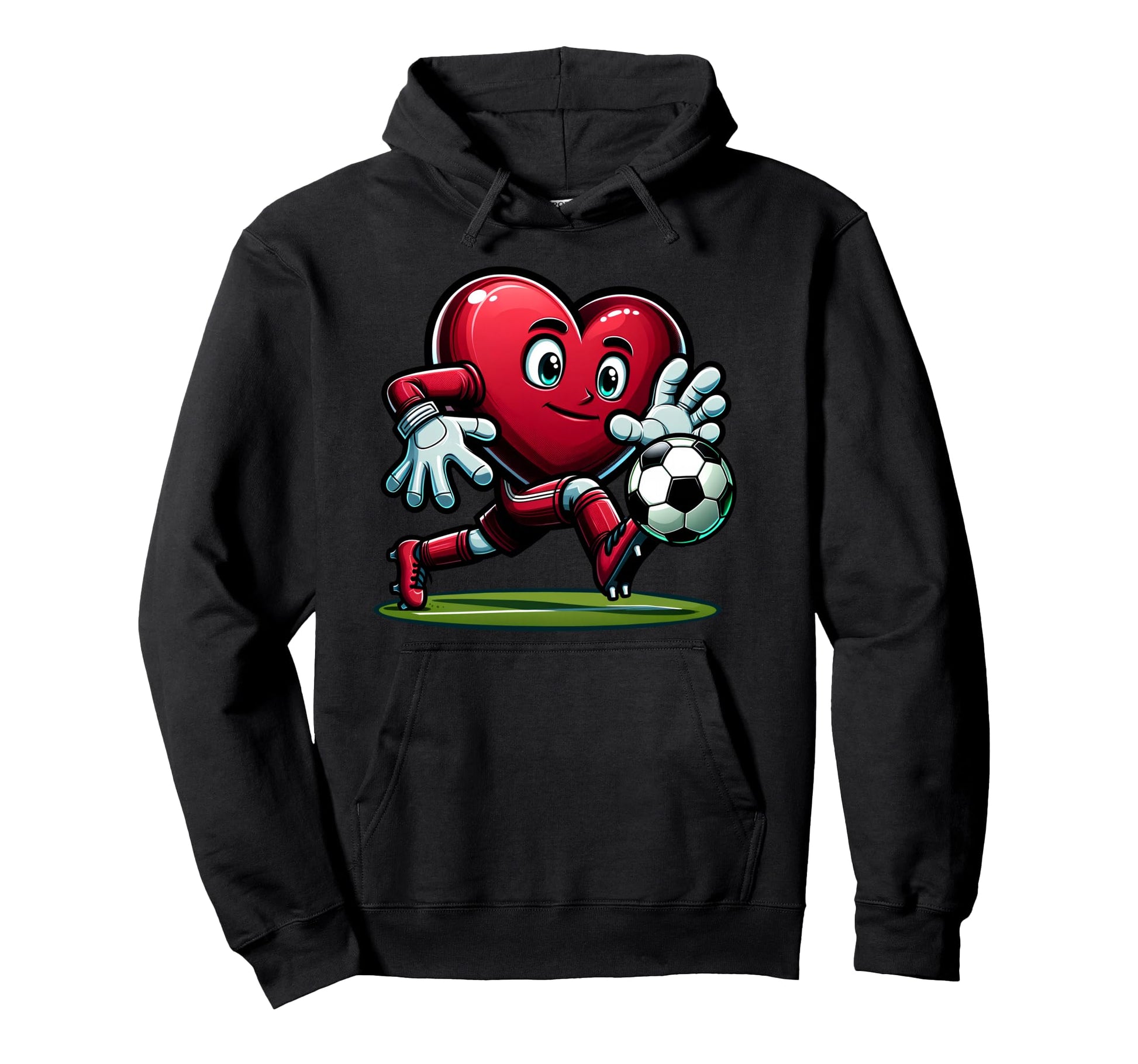Valentines Day Heart Soccer Goalie Player Hoodie - Minimalist Print Unisex - T-Shirt, Sweatshirt, Hoodie