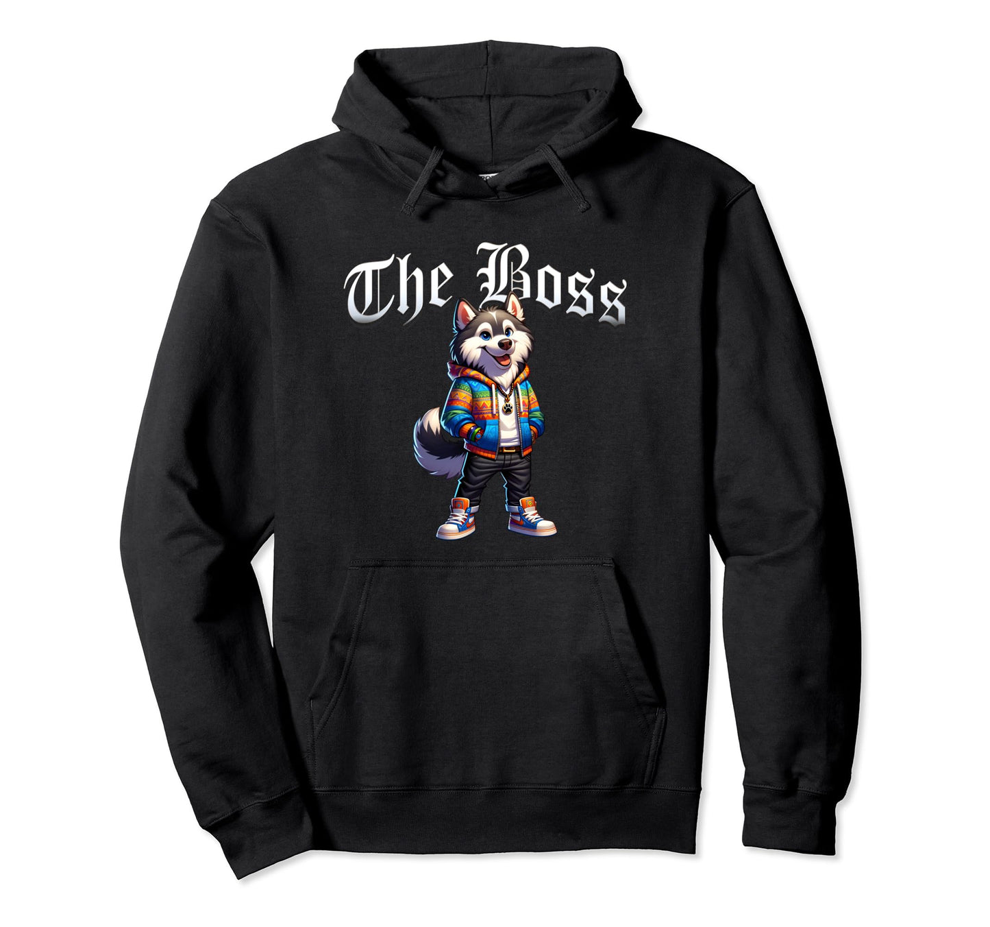 Husky Dog Boss Jacket Outfit Dog Mom Dad Hoodie - Unique Graphic Unisex - T-Shirt, Sweatshirt, Hoodie