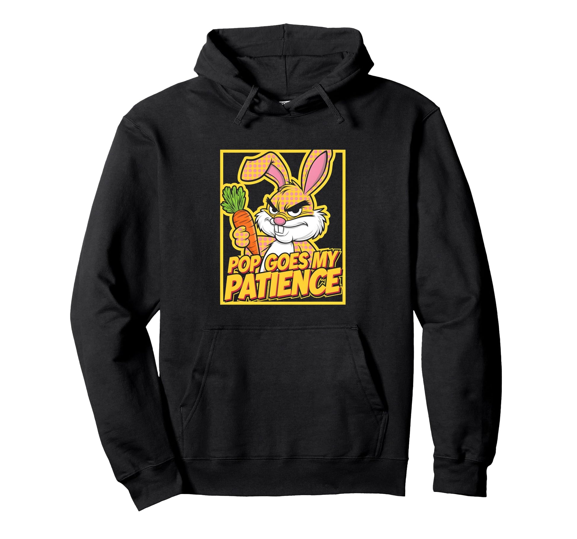 Grumpy Bunny Pop Goes My Patience Pop Hoodie - Novelty Apparel for Adults - T-Shirt, Sweatshirt, Hoodie