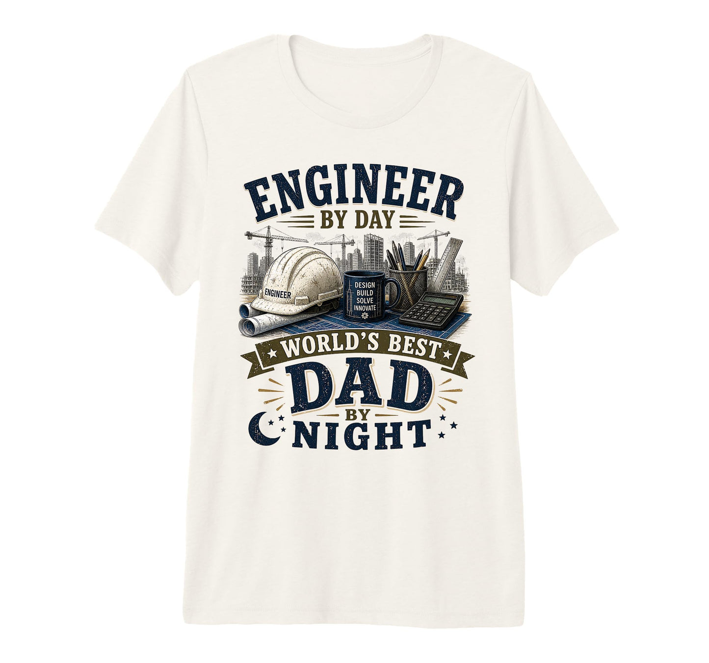 Mens Engineer Day Worlds Best Dad T-Shirt - Minimalist Print for Adults - T-Shirt, Sweatshirt, Hoodie