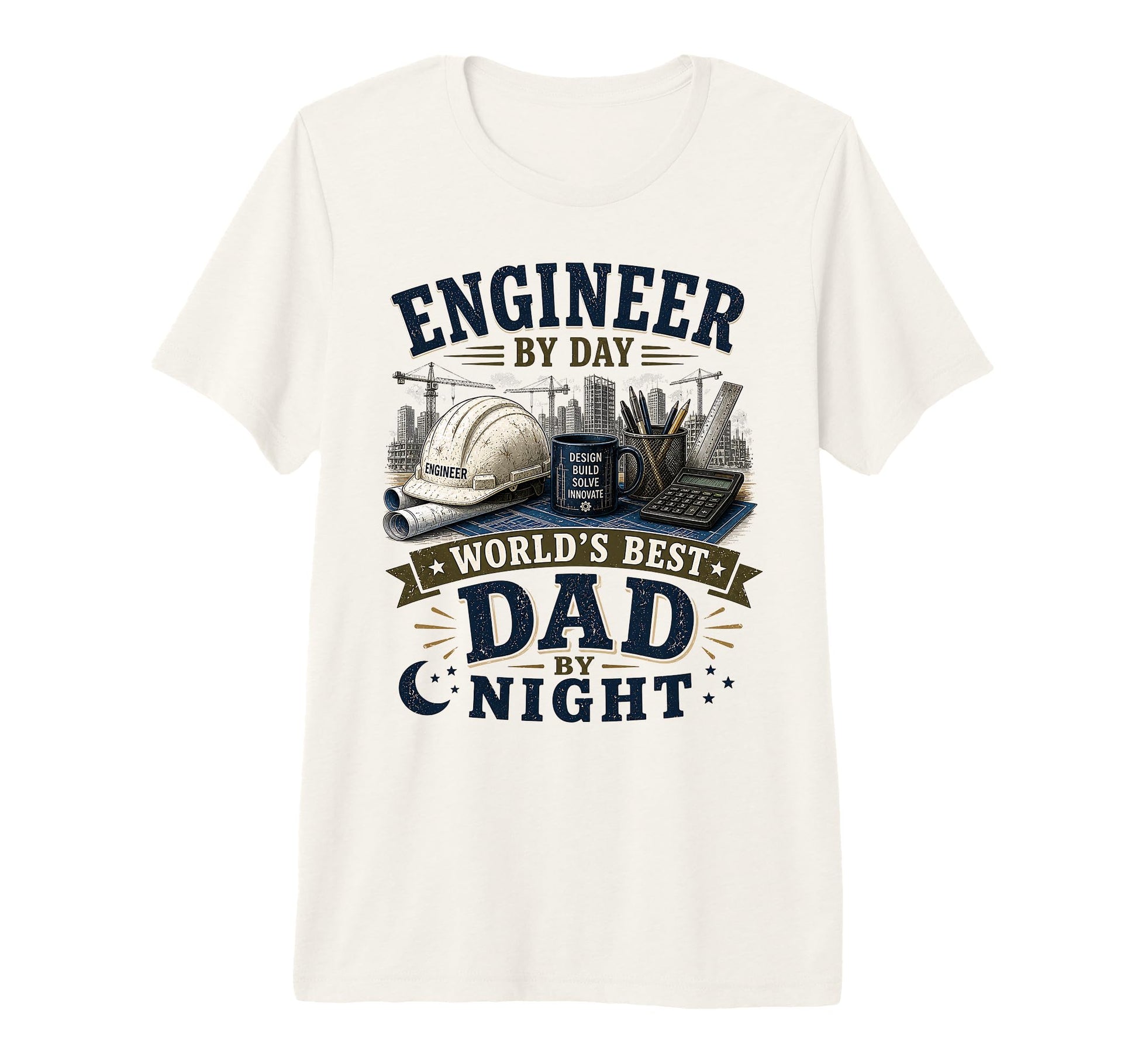 Mens Engineer Day Worlds Best Dad T-Shirt - Minimalist Print for Adults - T-Shirt, Sweatshirt, Hoodie