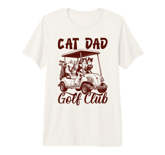 Cat Dad Golf Club Golfing Golfer Cat T-Shirt - Custom Art Print for Adults - T-Shirt, Sweatshirt, Hoodie