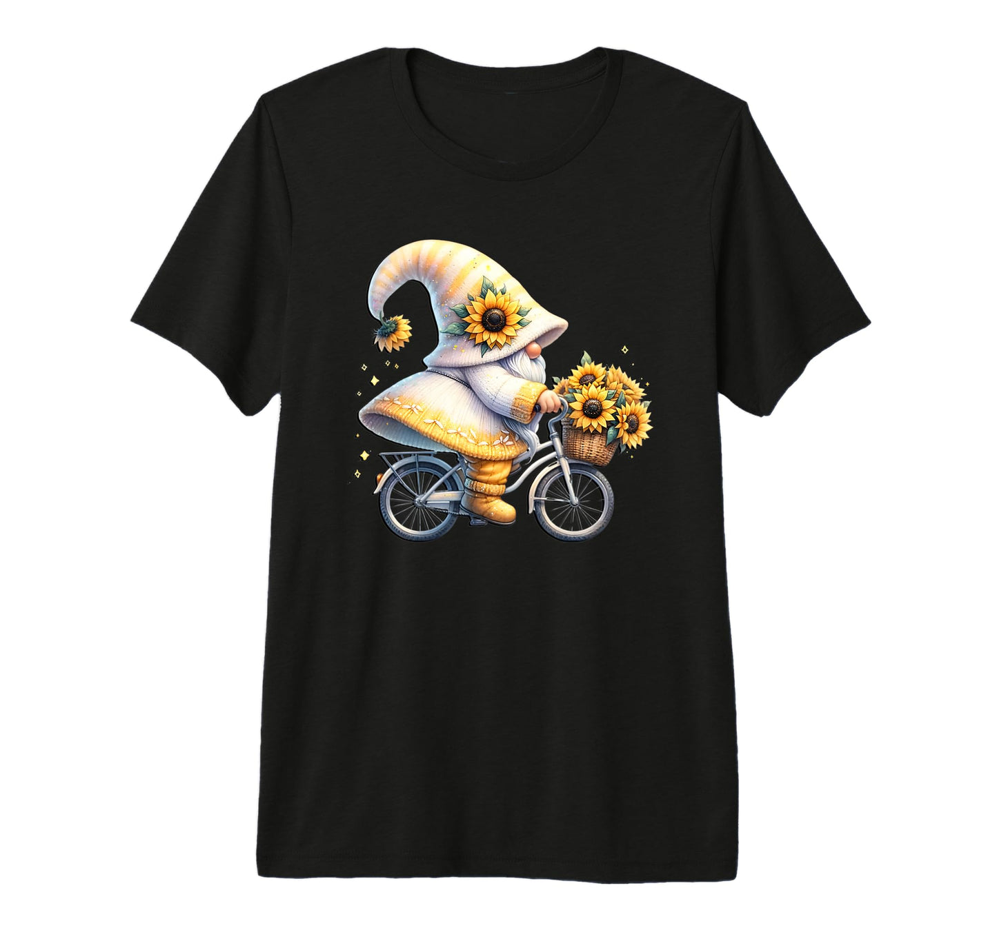 Sunflower Gnome Bike Retired Mom And T-Shirt - Aesthetic Graphic Men Women - T-Shirt, Sweatshirt, Hoodie