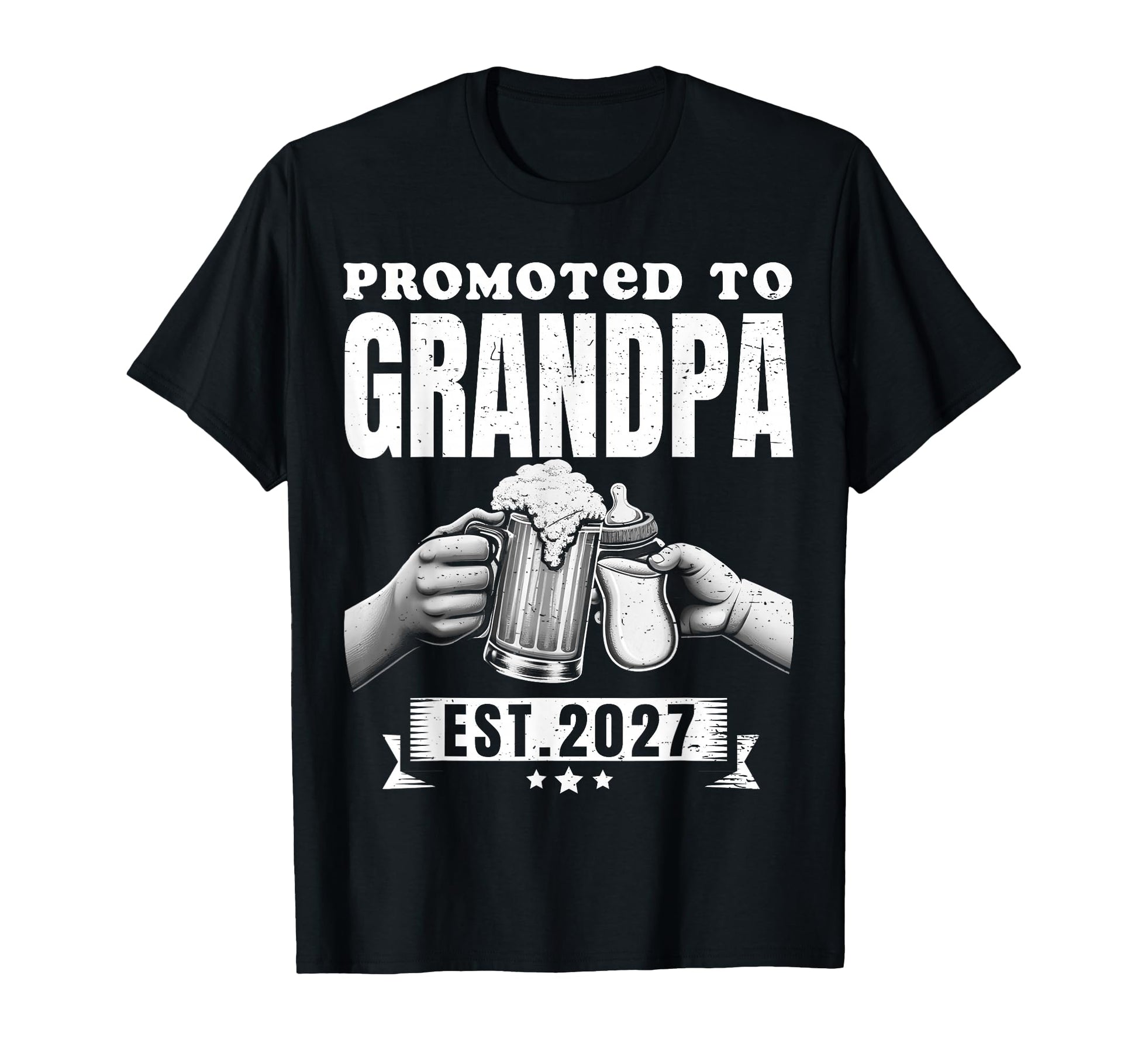 Promoted To Grandpa Est 2027 T-Shirt - Graphic Print Men Women - T-Shirt, Sweatshirt, Hoodie