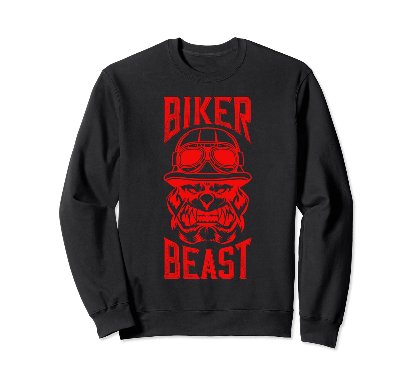 Biker Motorcycle Beast Dog Dad Sweatshirt - Aesthetic Graphic for Adults - T-Shirt, Sweatshirt, Hoodie