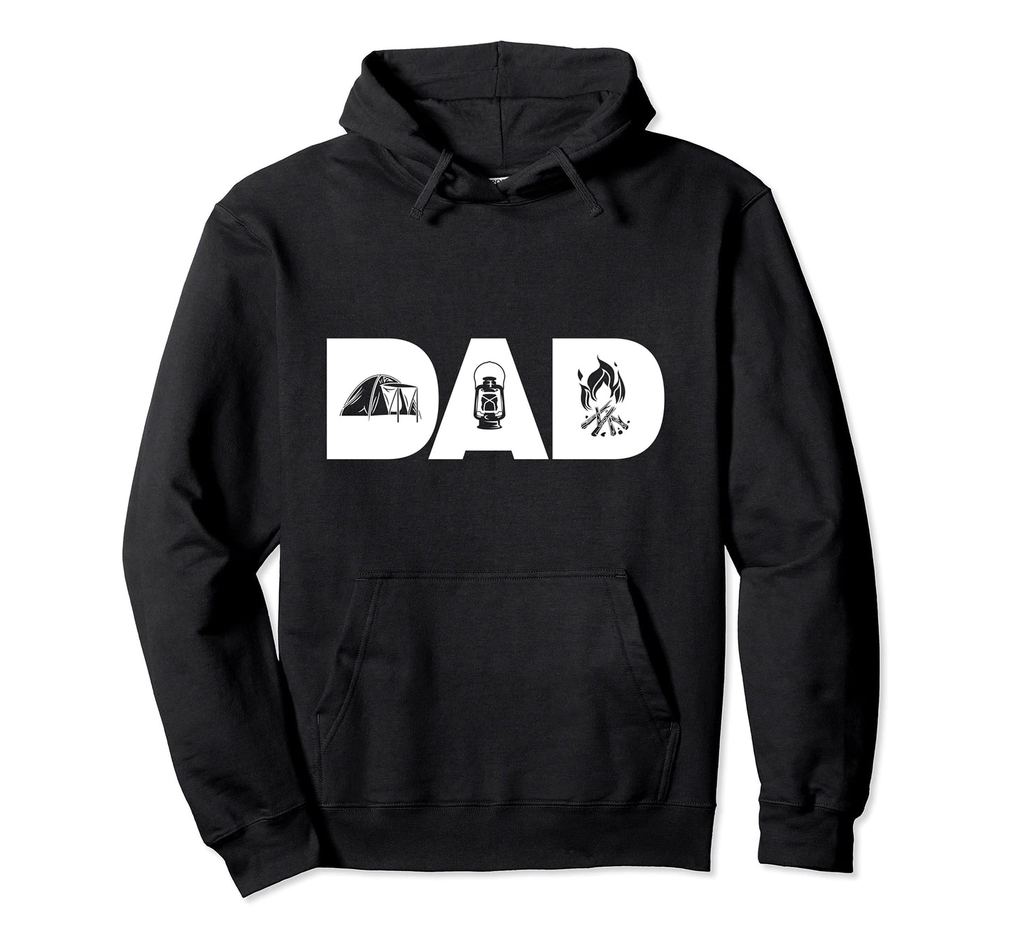 Dad Camper Tent Camping Dad Fathers Hoodie - Minimalist Print for Adults - T-Shirt, Sweatshirt, Hoodie