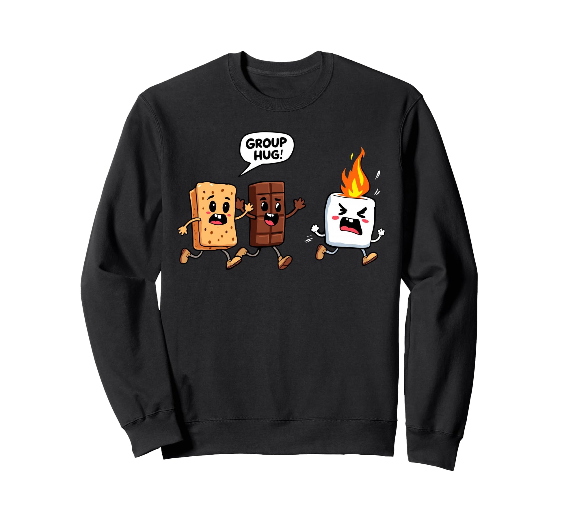 Camping Group Hug Smores Sweatshirt - Custom Art Print for Adults - T-Shirt, Sweatshirt, Hoodie