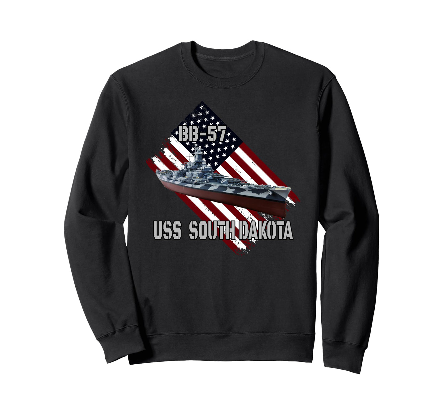 Battleship Uss South Dakota Bb 57 Sweatshirt - Casual Everyday Wear Unisex - T-Shirt, Sweatshirt, Hoodie