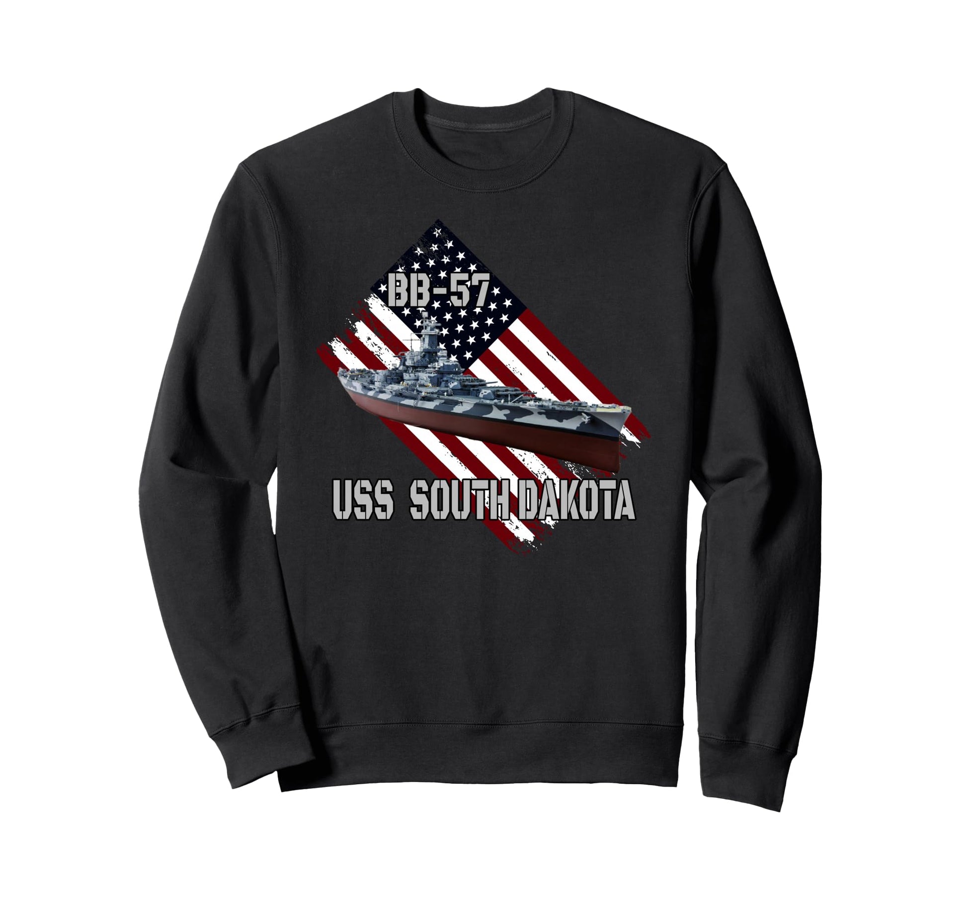 Battleship Uss South Dakota Bb 57 Sweatshirt - Casual Everyday Wear Unisex - T-Shirt, Sweatshirt, Hoodie