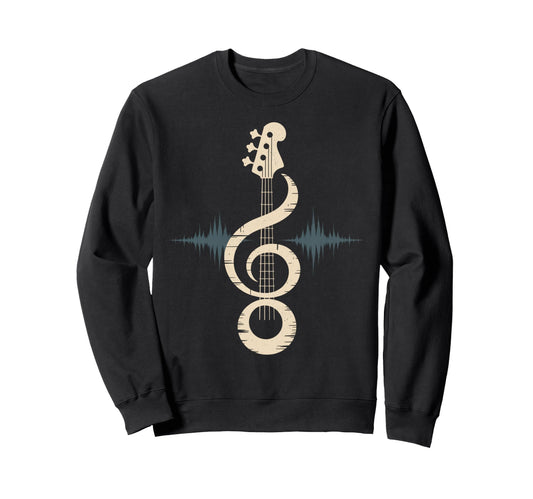 Bass Guitar Neck And Bass Clef Sweatshirt - Streetwear Style Men Women - T-Shirt, Sweatshirt, Hoodie